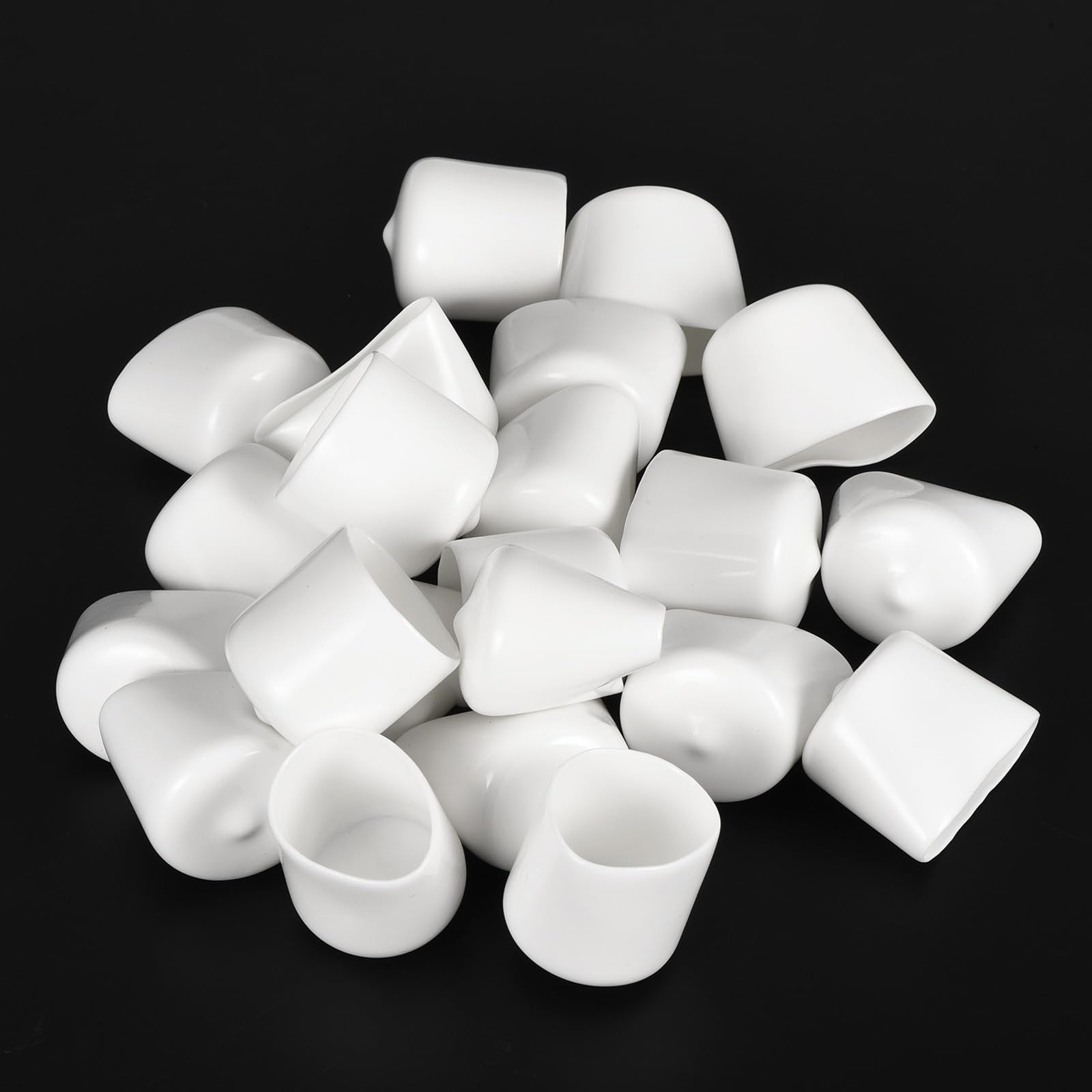 20pcs Rubber End Caps 26mm ID Vinyl Round End Cap Cover Screw Thread Protectors White