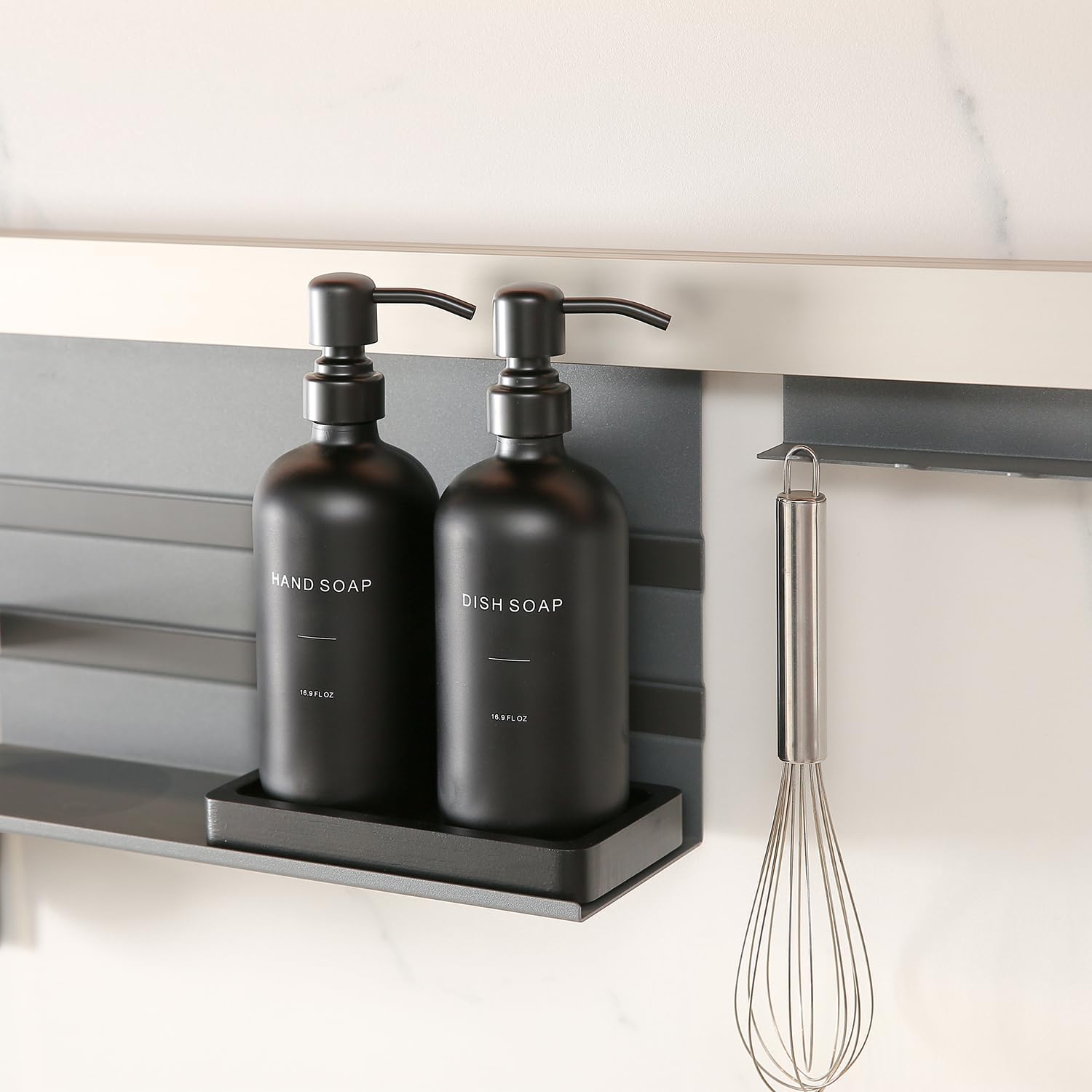 Matte Black Soap Dispenser Set