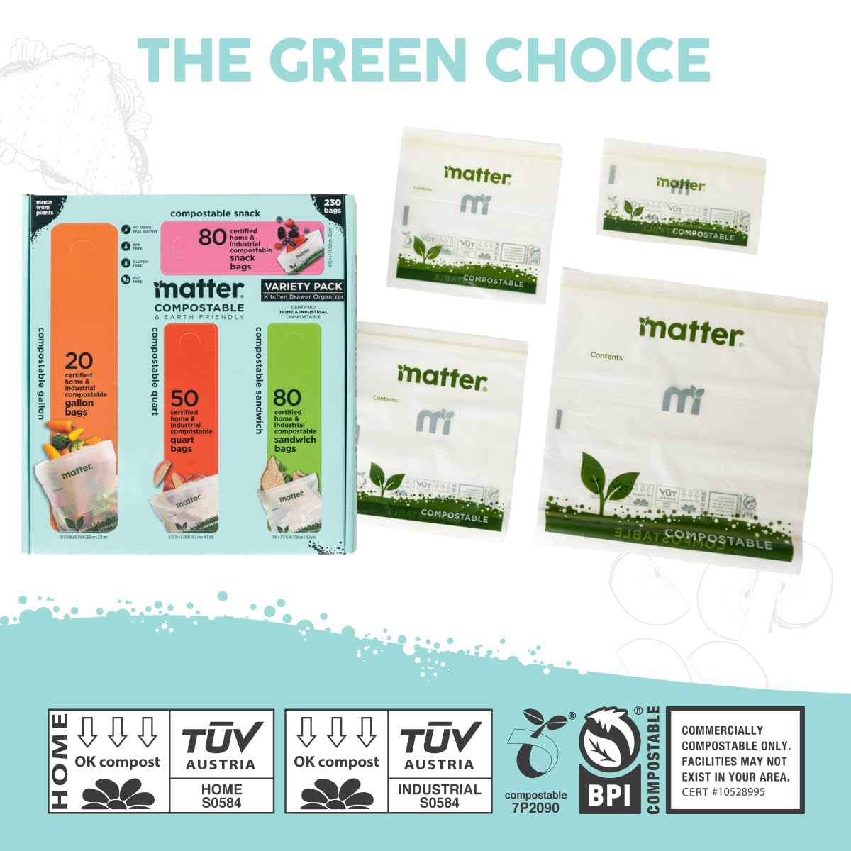 Compostable Resealable Bags (230 Count)