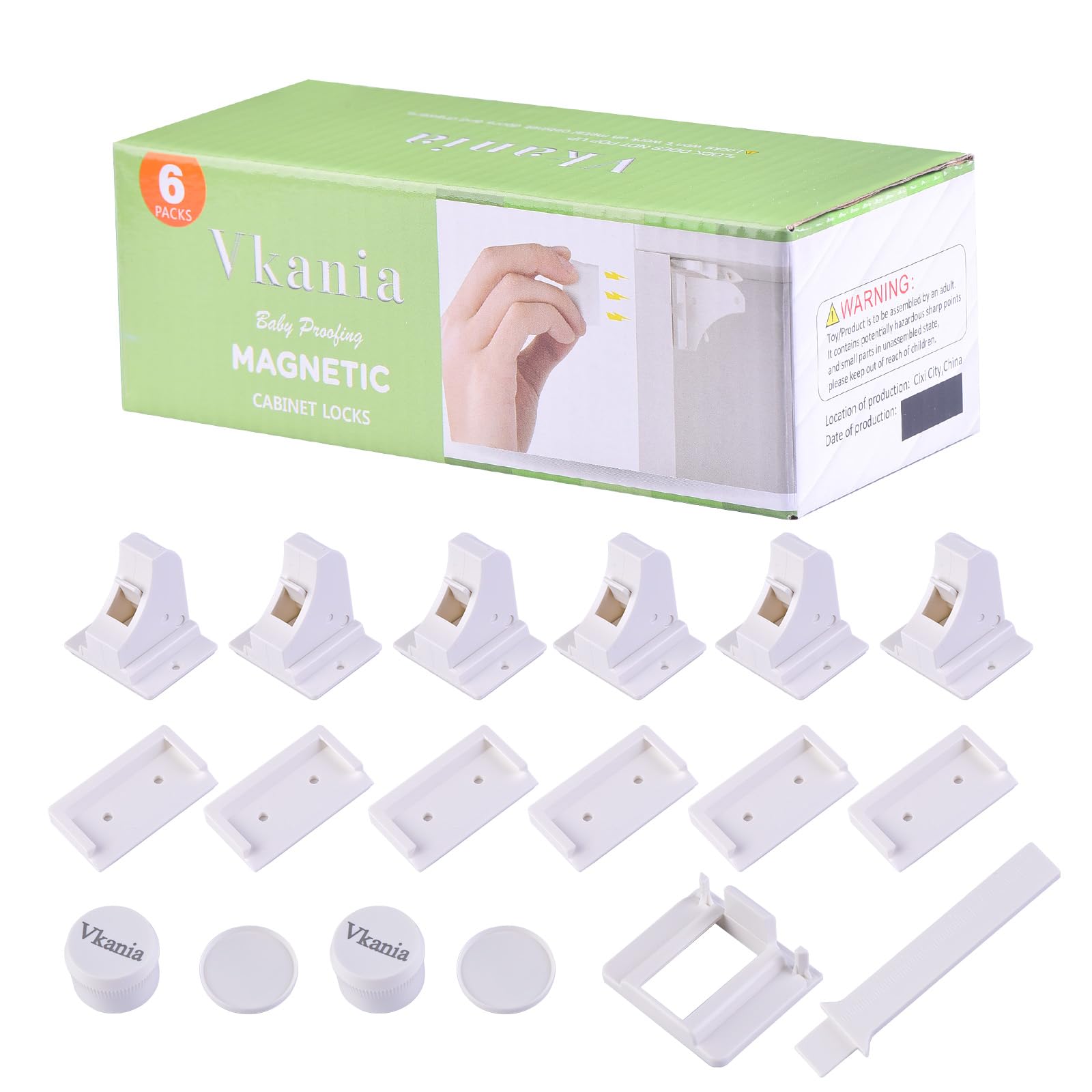6 Pack Magnetic Child Safety Locks for Cabinets & Drawers