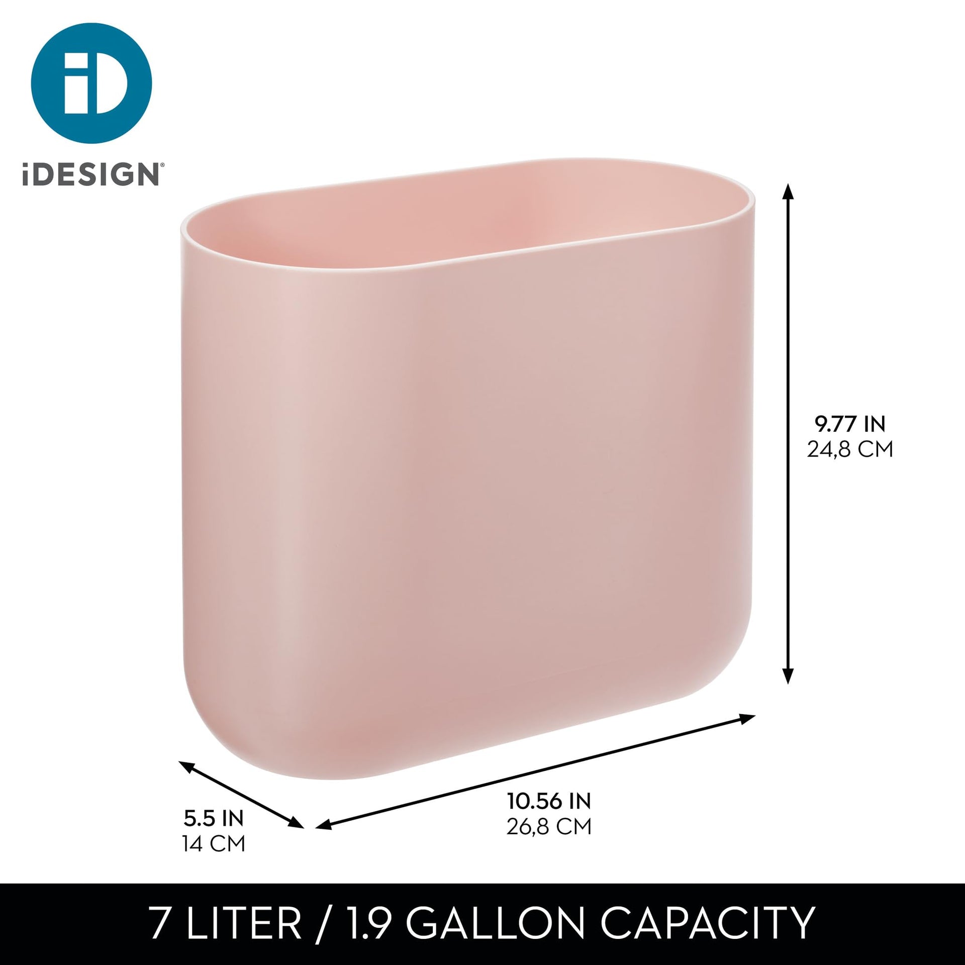 Small Slim Plastic Bathroom Trash Can