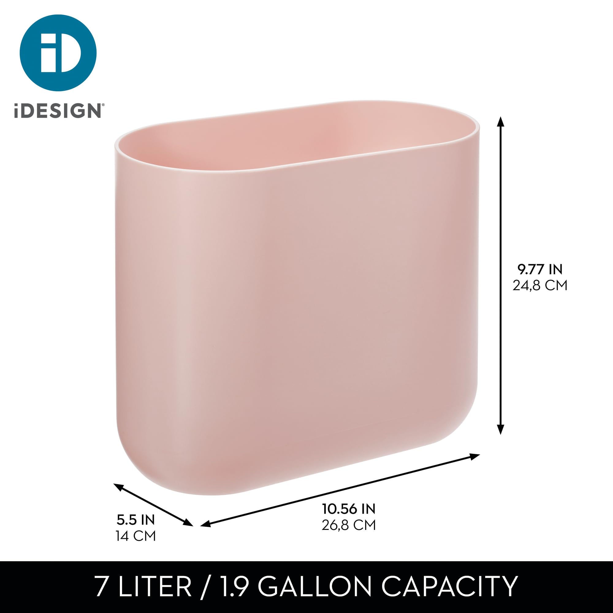 Small Slim Plastic Bathroom Trash Can