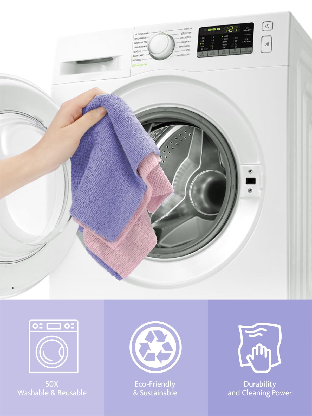 Microfiber Cleaning Cloth Roll (60 Count)