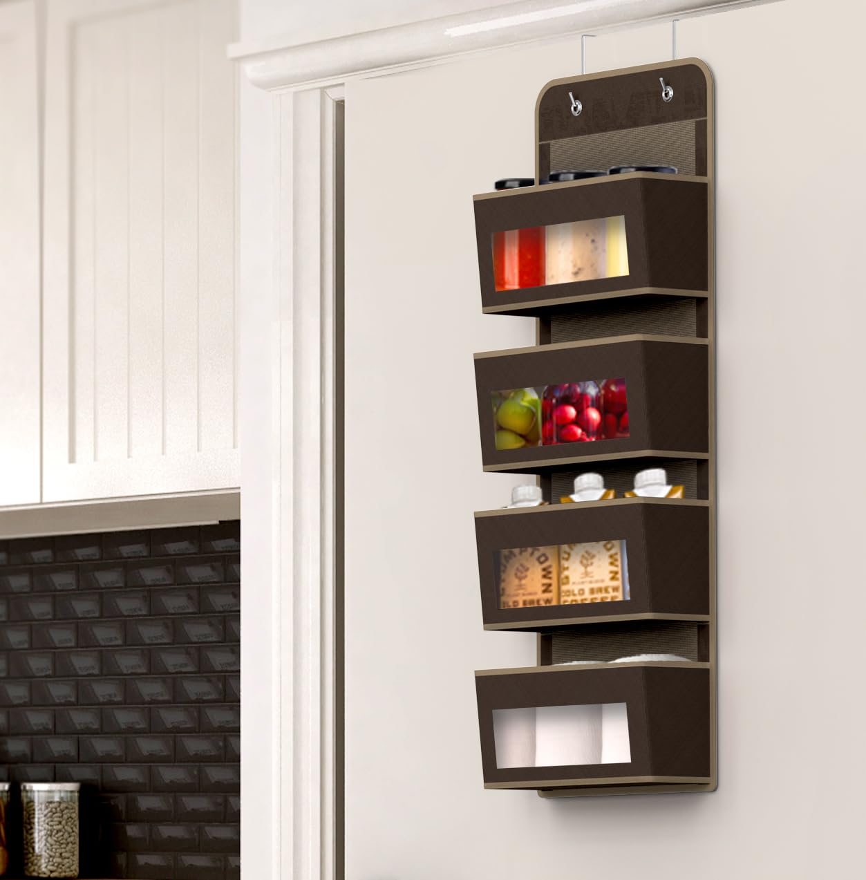 4 Clear Window Pocket Over Door Hanging Organizer