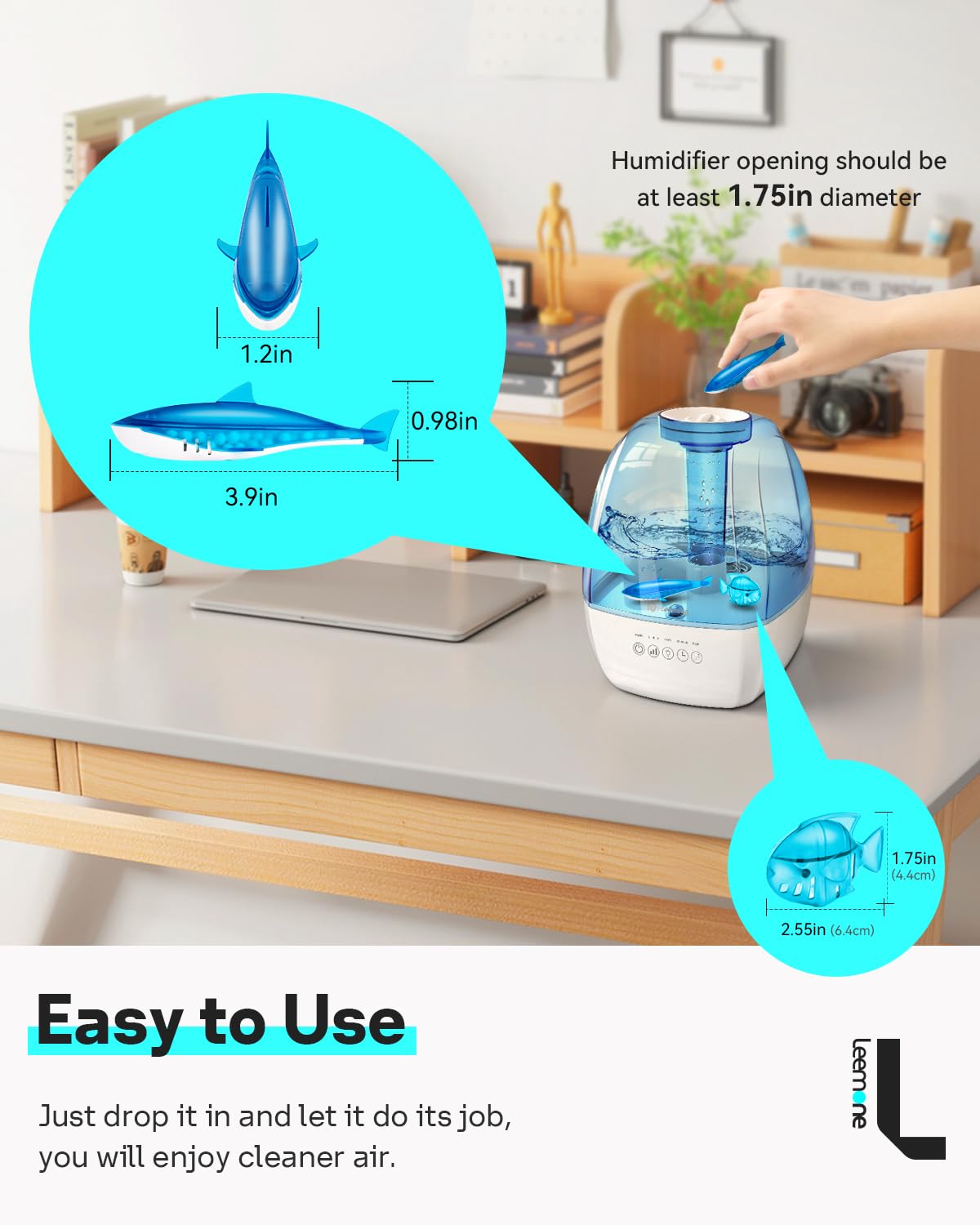Humidifier Cleaning Shark & Fish for Humidifiers & Fish Tanks (6 Count)