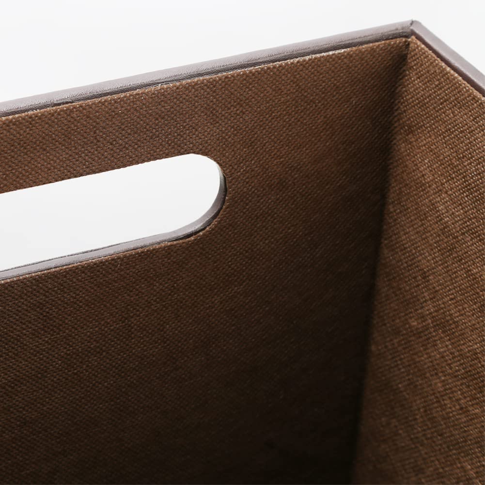 Classic Pu Leather Trash Can Wastebasket