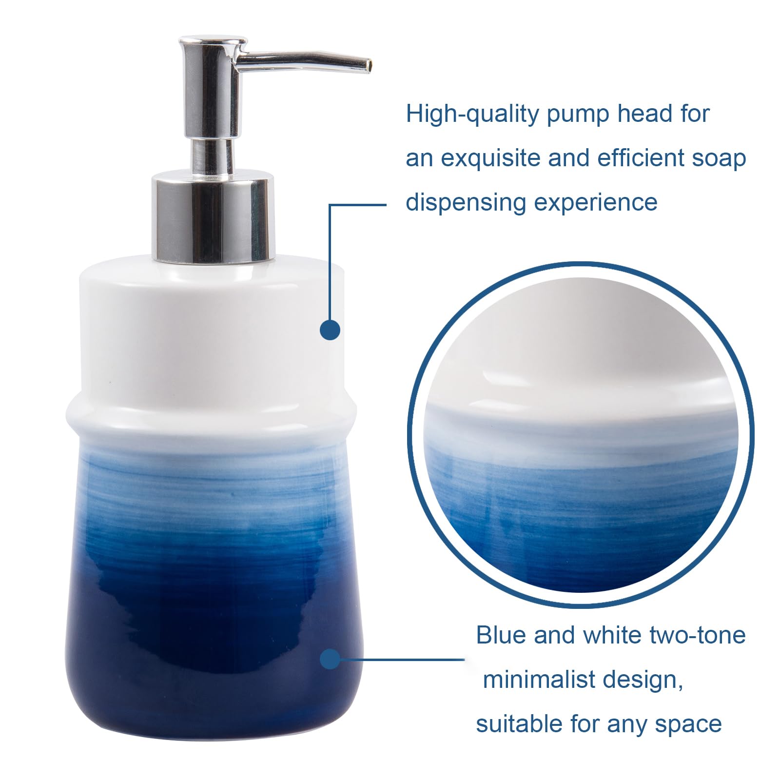 Ceramic 12Oz Soap Dispenser for Kitchen