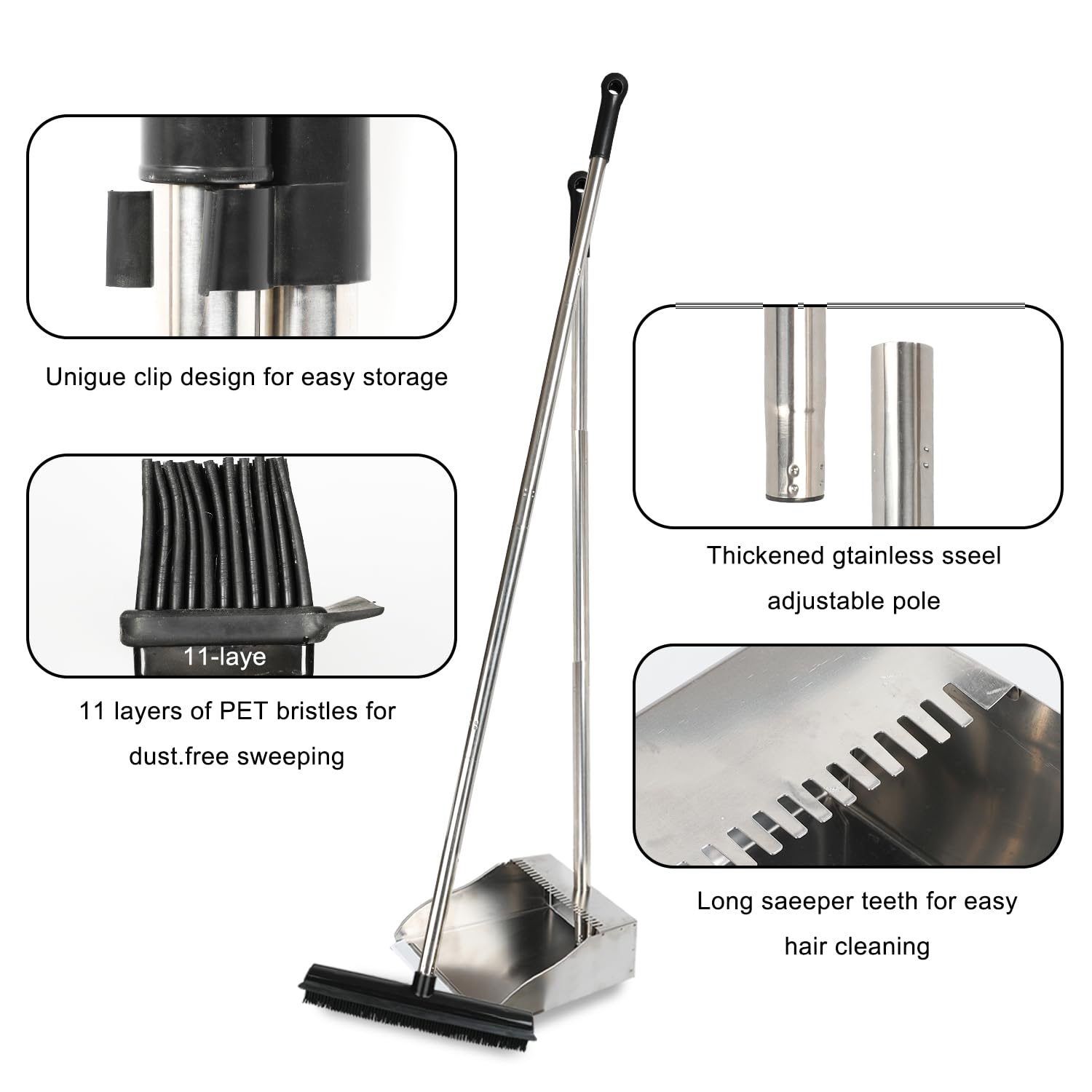 Rubber Broom and Dustpan Set
