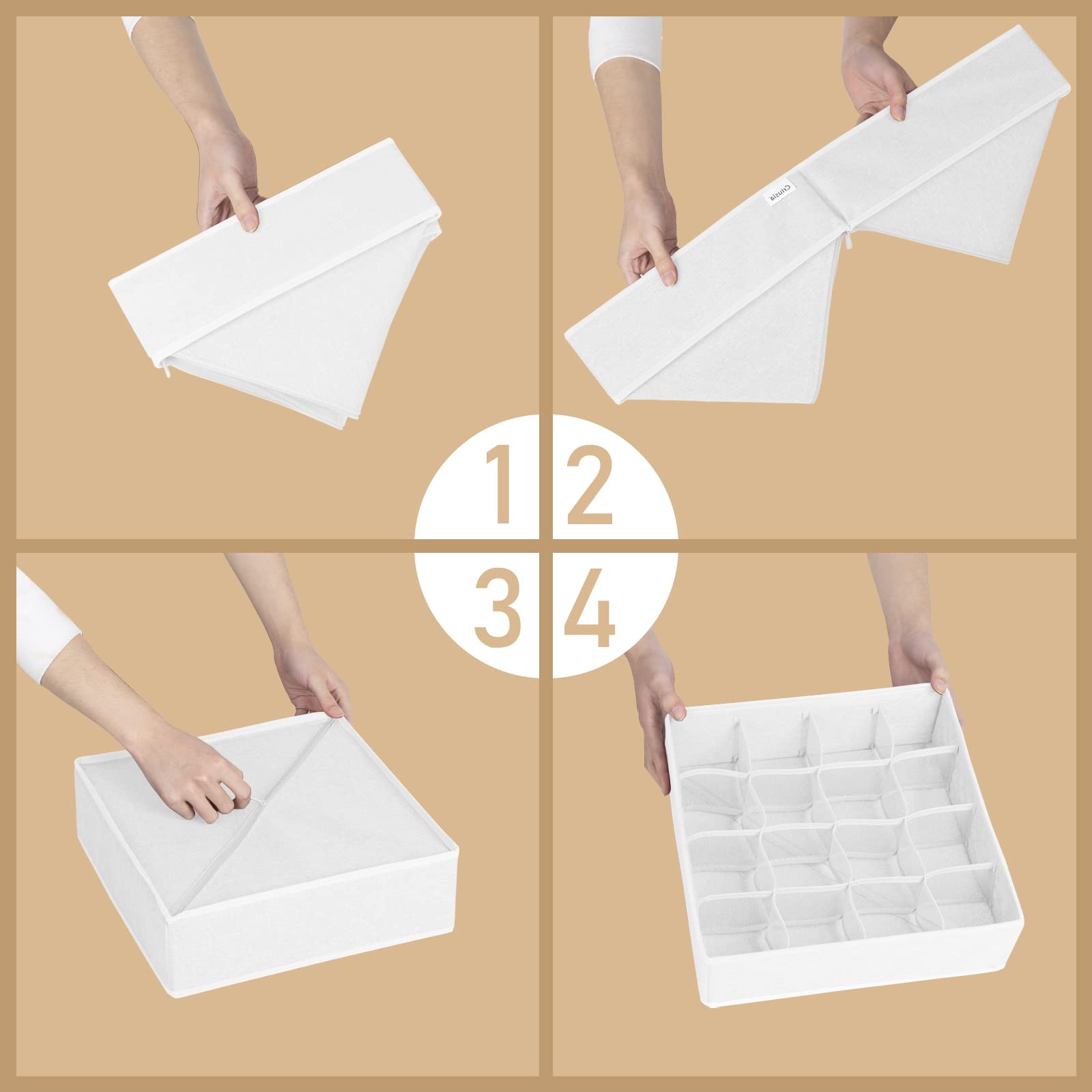 3 Pack Sock Underwear Drawer Organizer Dividers (3 Count)