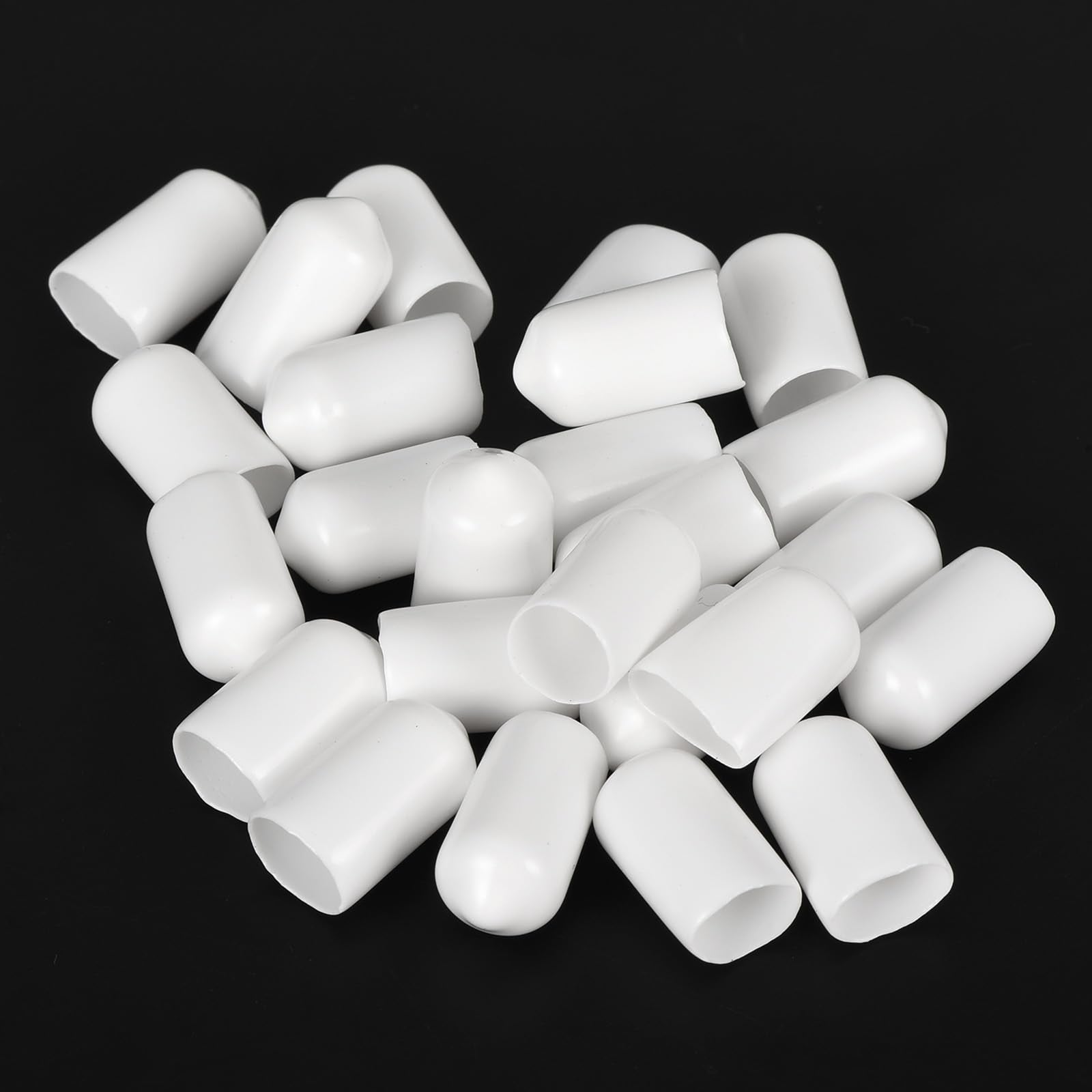 20pcs Rubber End Caps 8.5mm ID Vinyl Round End Cap Cover Screw Thread Protectors White