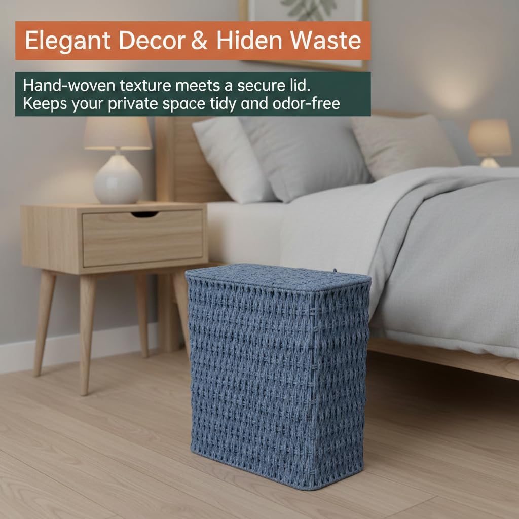 3 Gallon Paper Rope Bathroom Trash Can