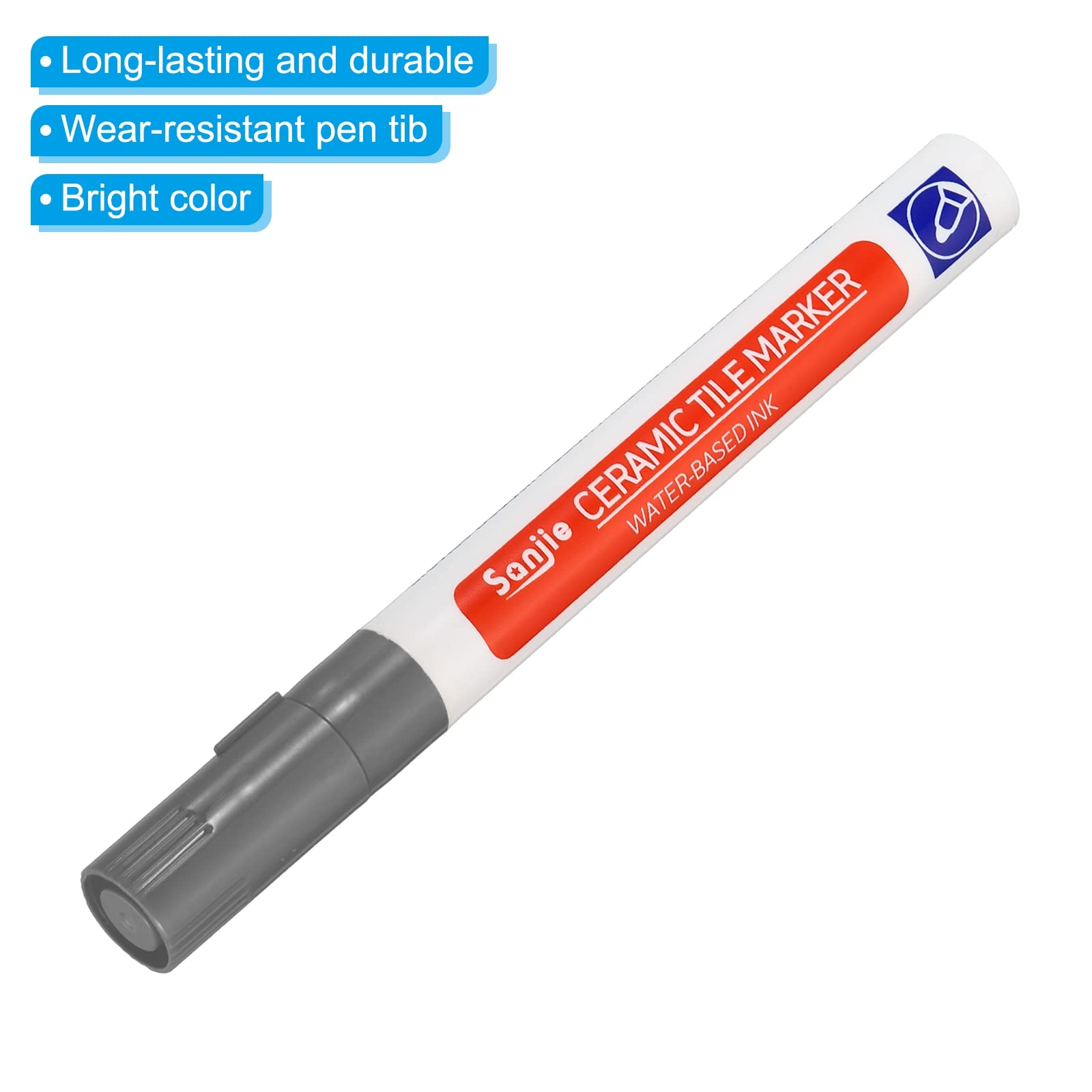 Grout Pen 4 Pack Grey Tile Marker Waterproof Grout Sealer Pen Tile Repair Pens Paint Pens for Wall Floor Bathroom Kitchen Refresh (4 Count)