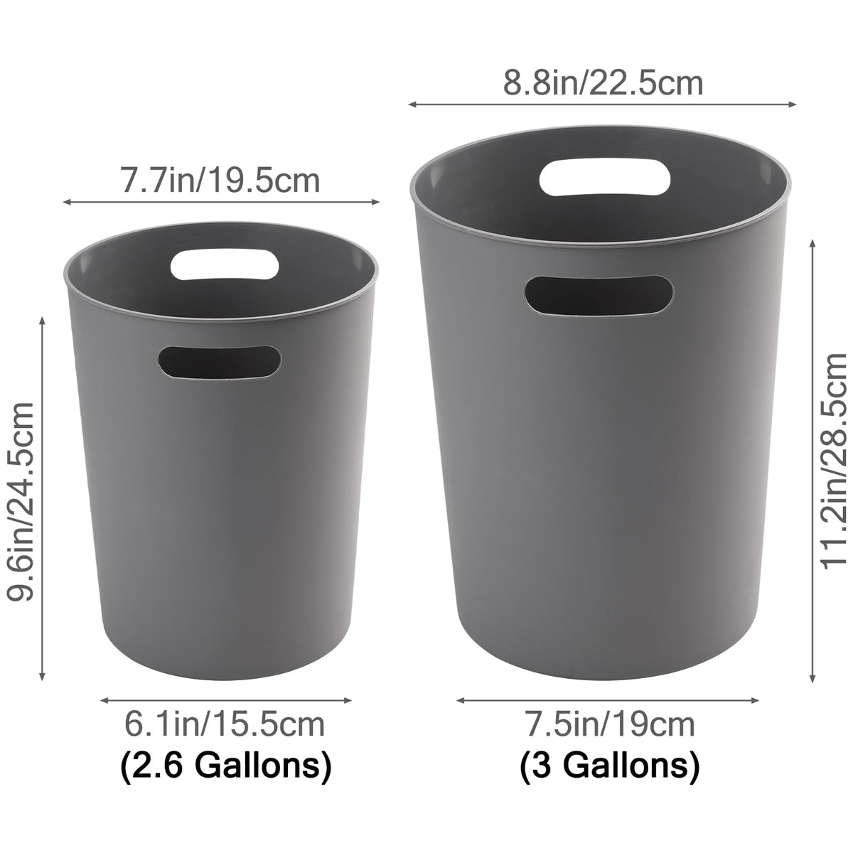 4 Pack Small Trash Can 3 Gallon Garbage Can for Bathroom Bedroom Kitchen (4 Count)
