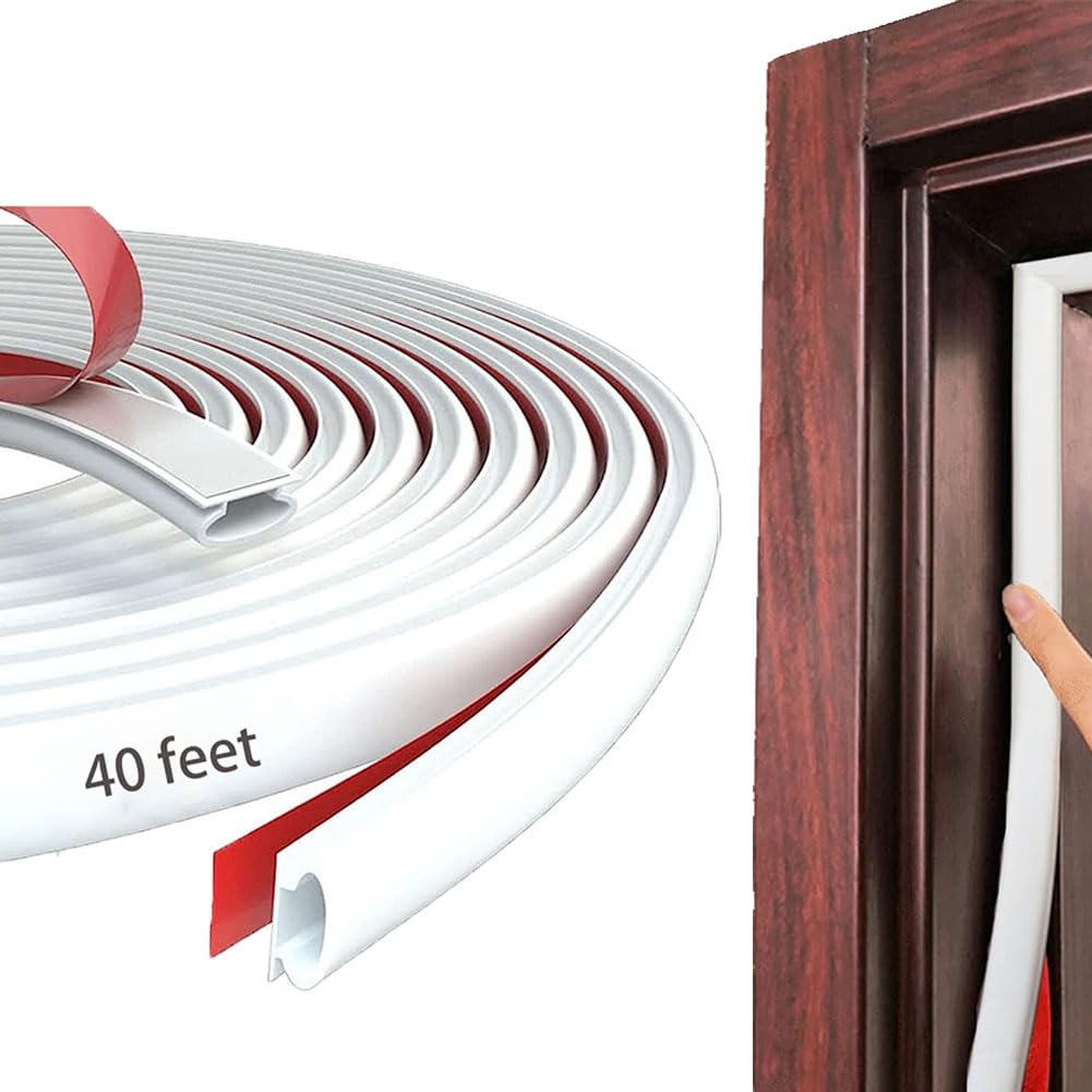 White Rubber Weather Stripping Door Seal Strip (40 Foot)