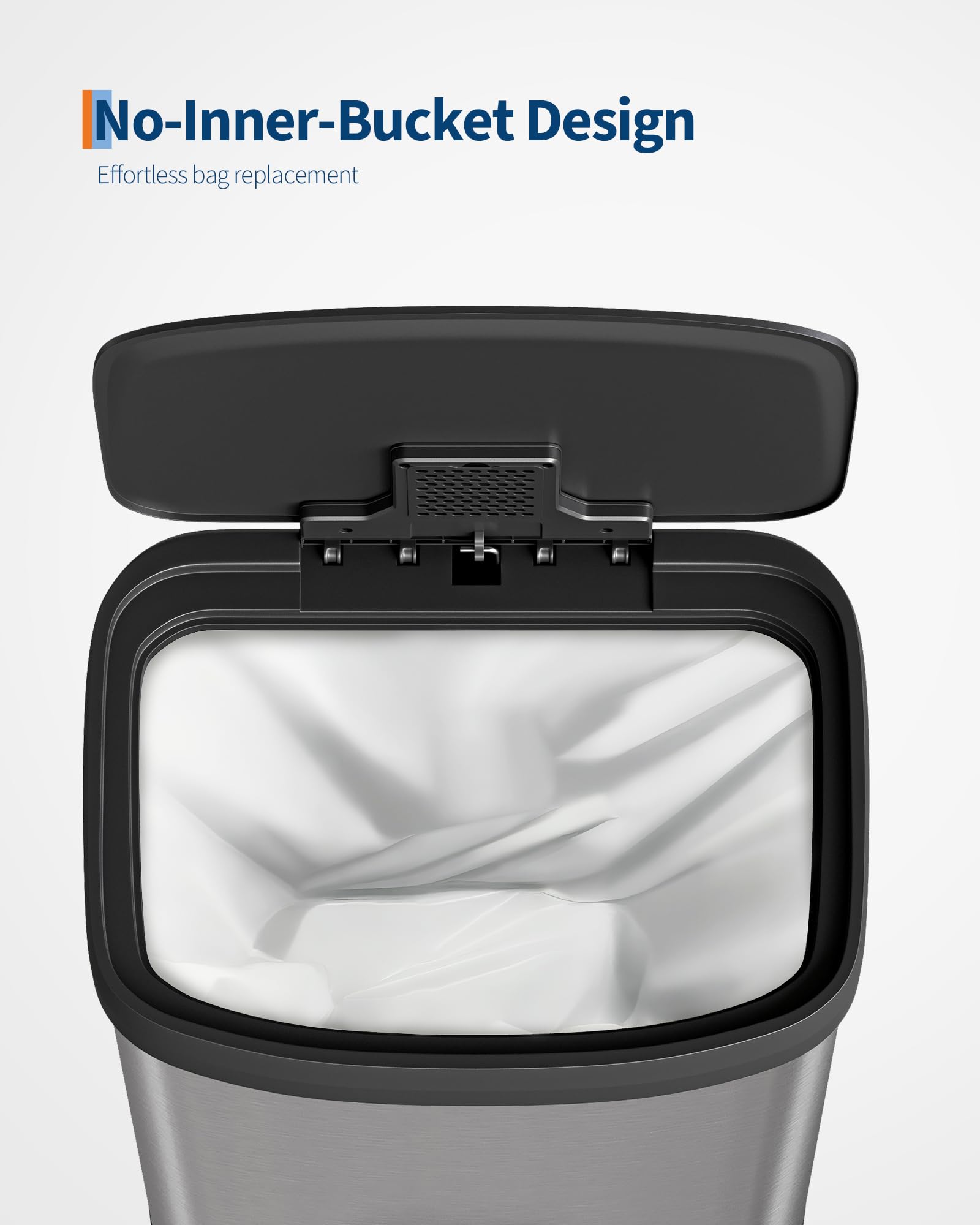 21 gal 80 L Stainless Steel Trash Can with Lid