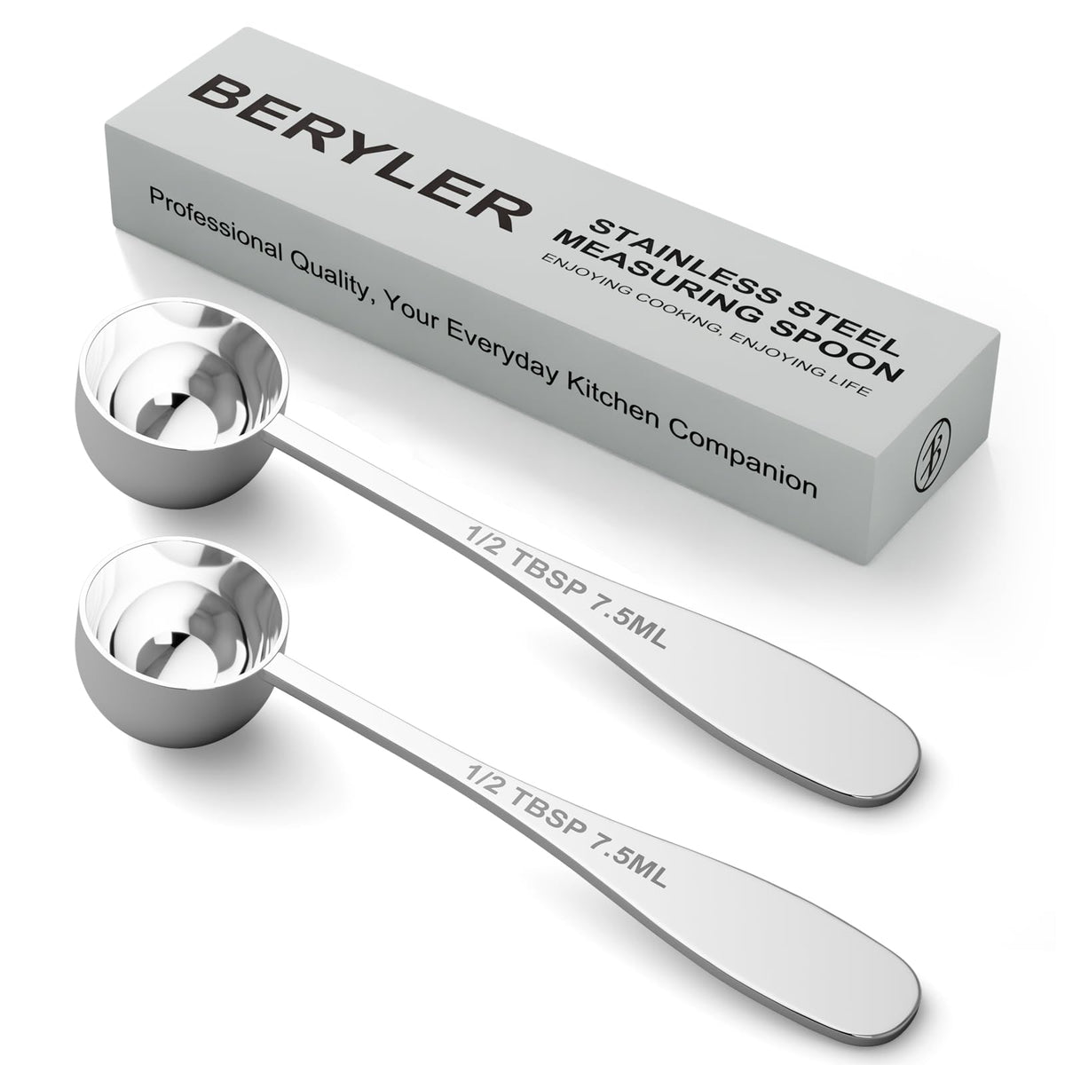 2PCS 1/2TBSP(7.5ML) Measuring Spoon, 18/8(304) Stainless Steel Tablespoon