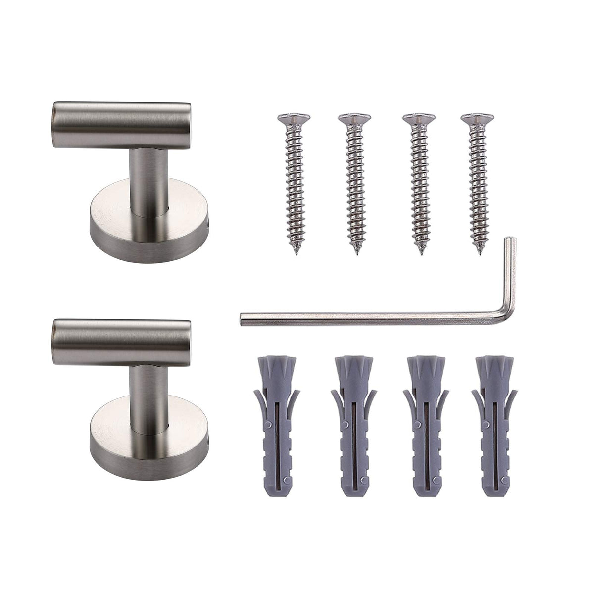 Bathroom Towel Hooks Brushed Nickel (2 Count)