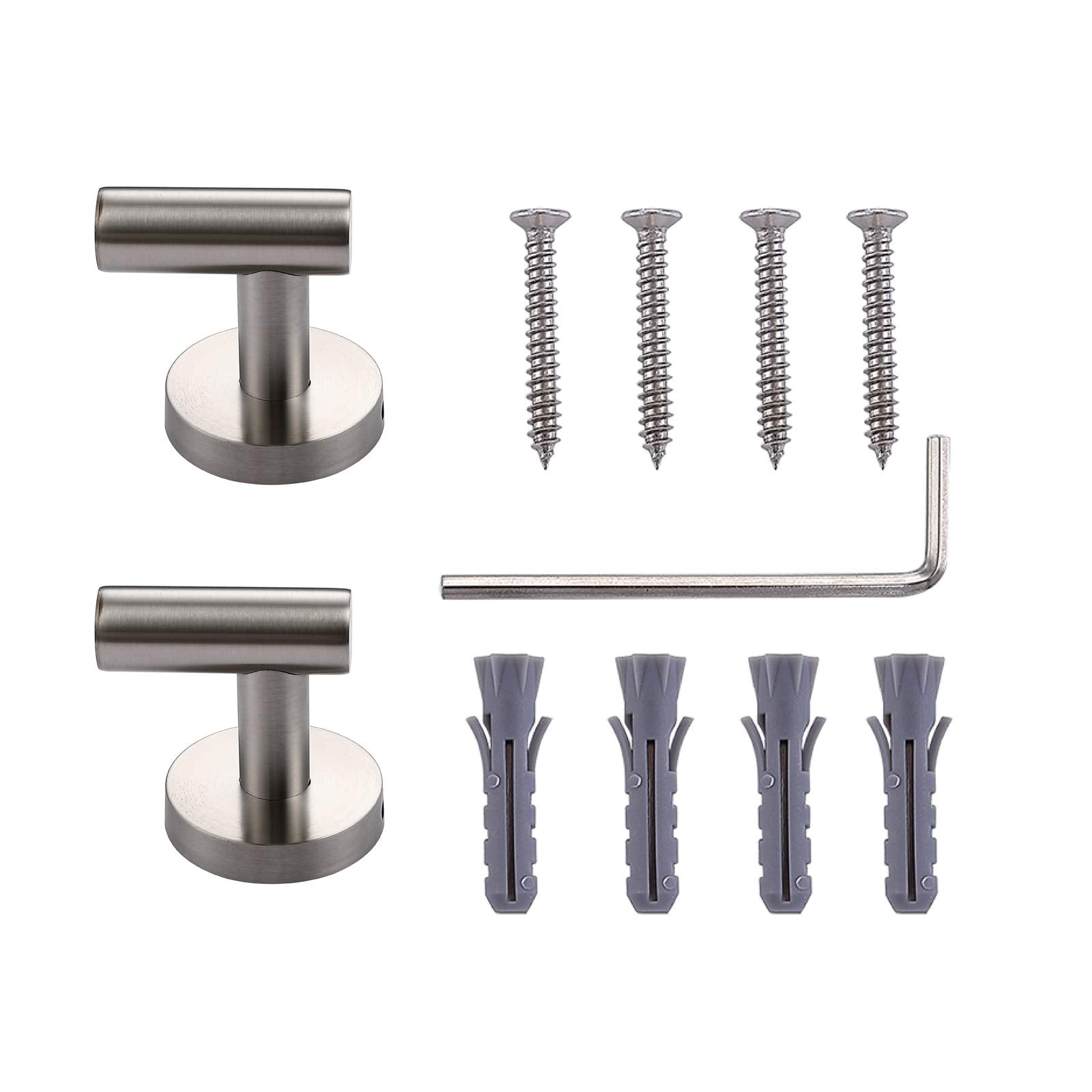 Bathroom Towel Hooks Brushed Nickel (2 Count)