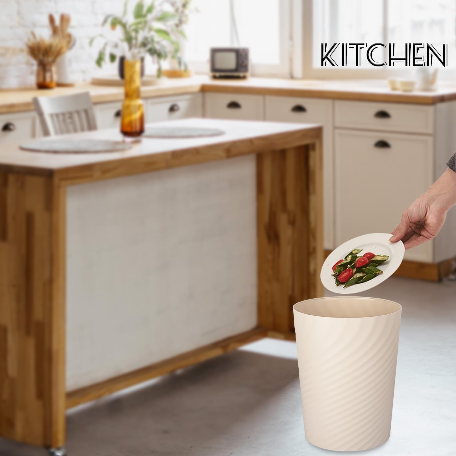 Plastic Small Bathroom Trash Can Wastebasket Garbage Can