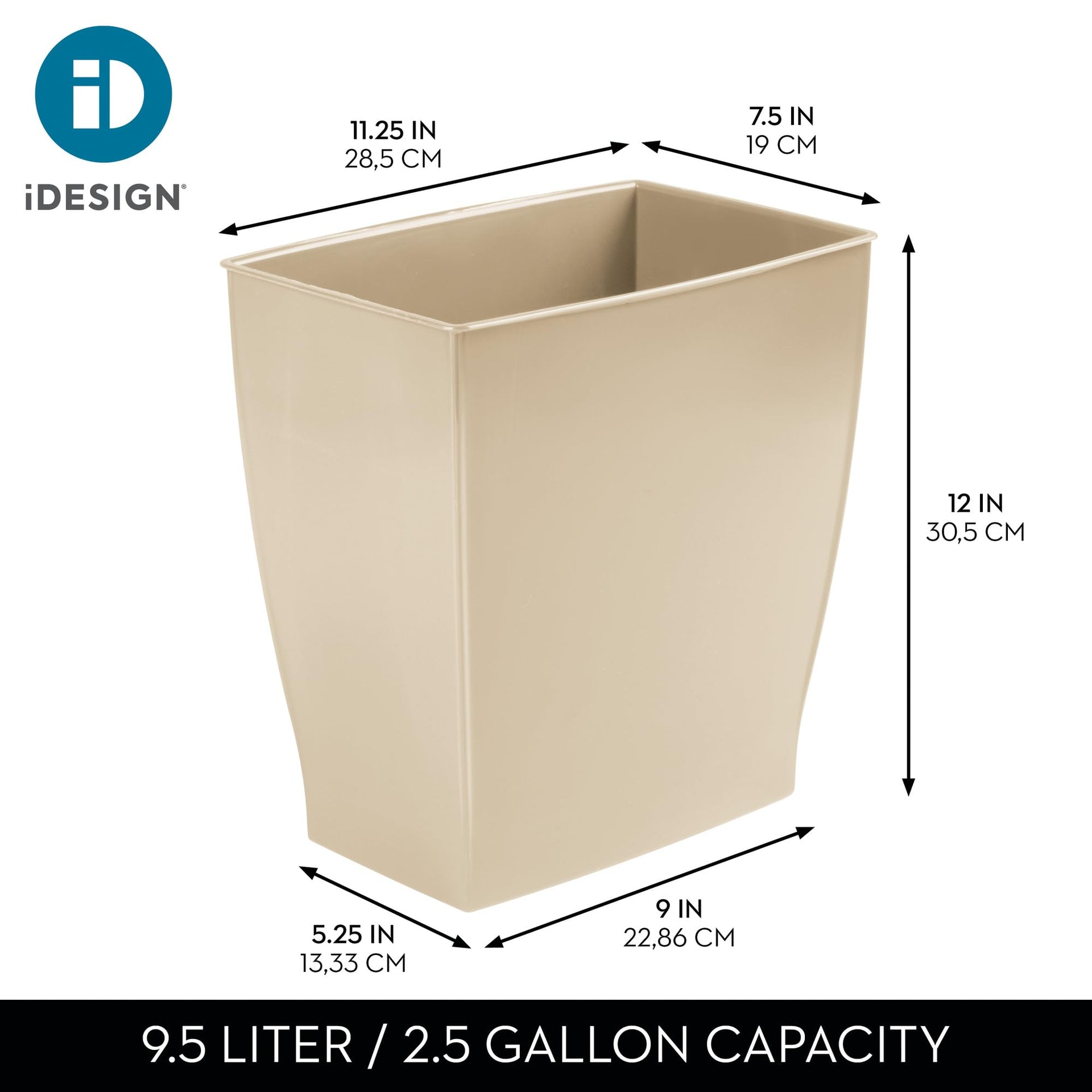 Small Plastic Bathroom Trash Can (4 Count)
