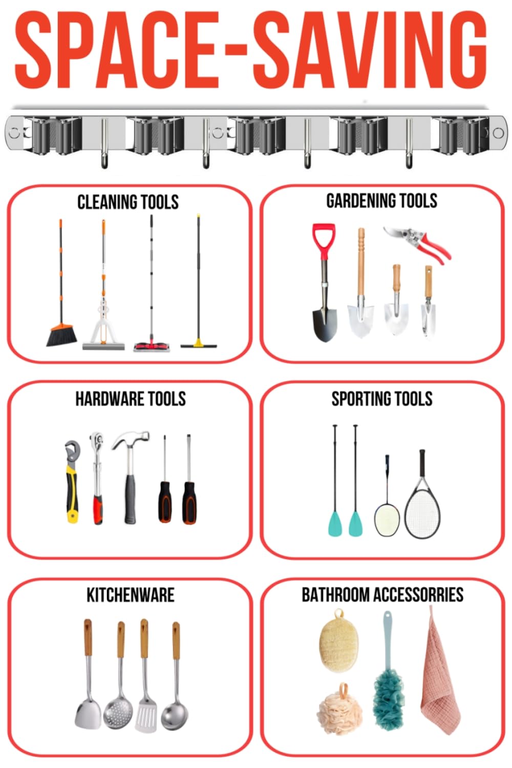 Mop and Broom Holder Wall Mount