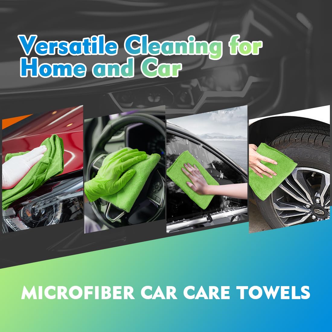 Green Microfiber Cleaning Cloth 12 Pack (12 Count)