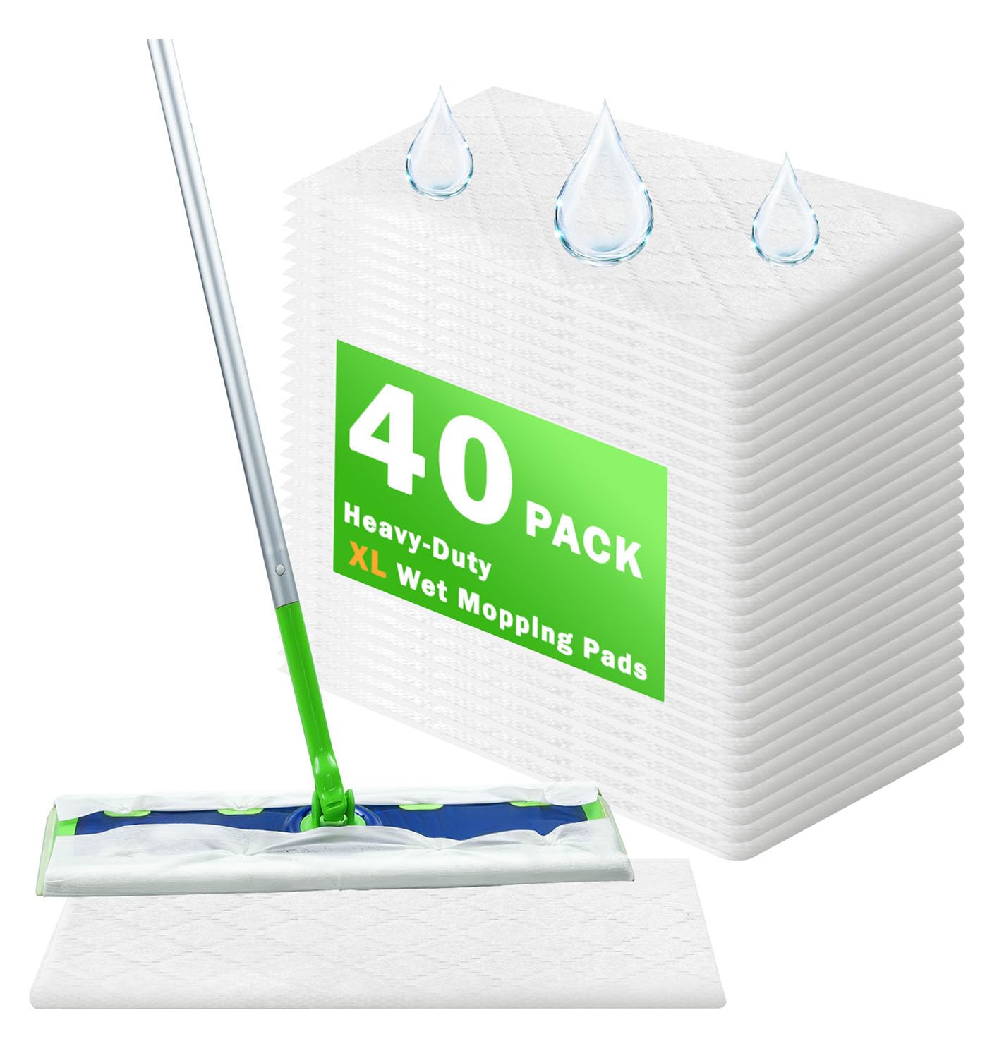 40 Count XL Wet Pads Refills Compatible with Swiffer XL Mop
