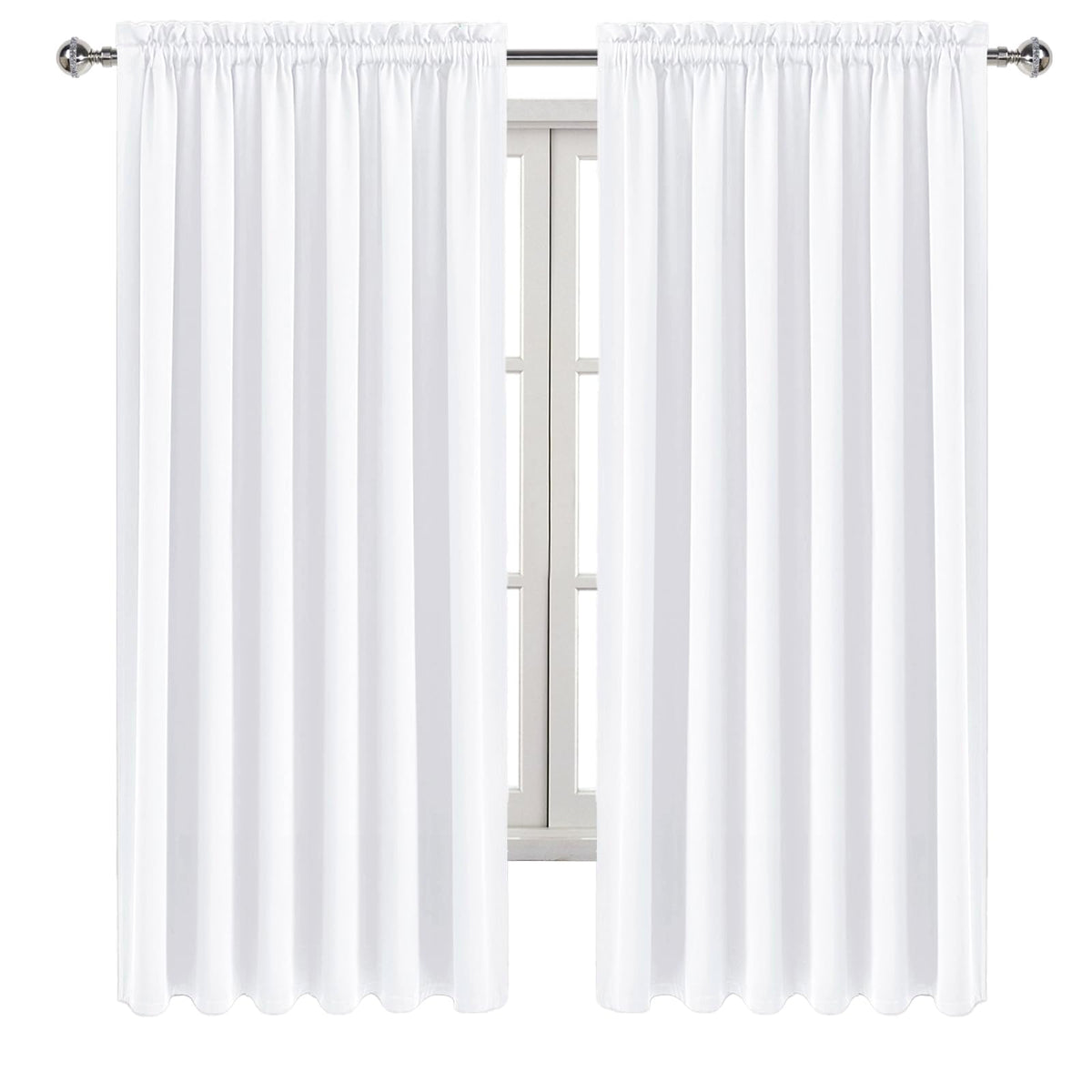 Wide Curtains 50% Light Blocking for Living Room 72 Inch Long 2 Panels (2 Count)