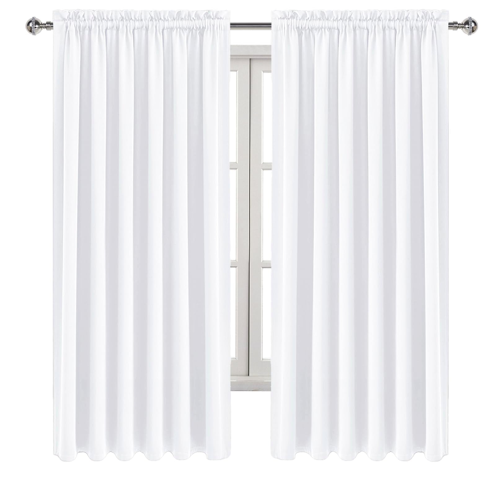 Wide Curtains 50% Light Blocking for Living Room 72 Inch Long 2 Panels (2 Count)