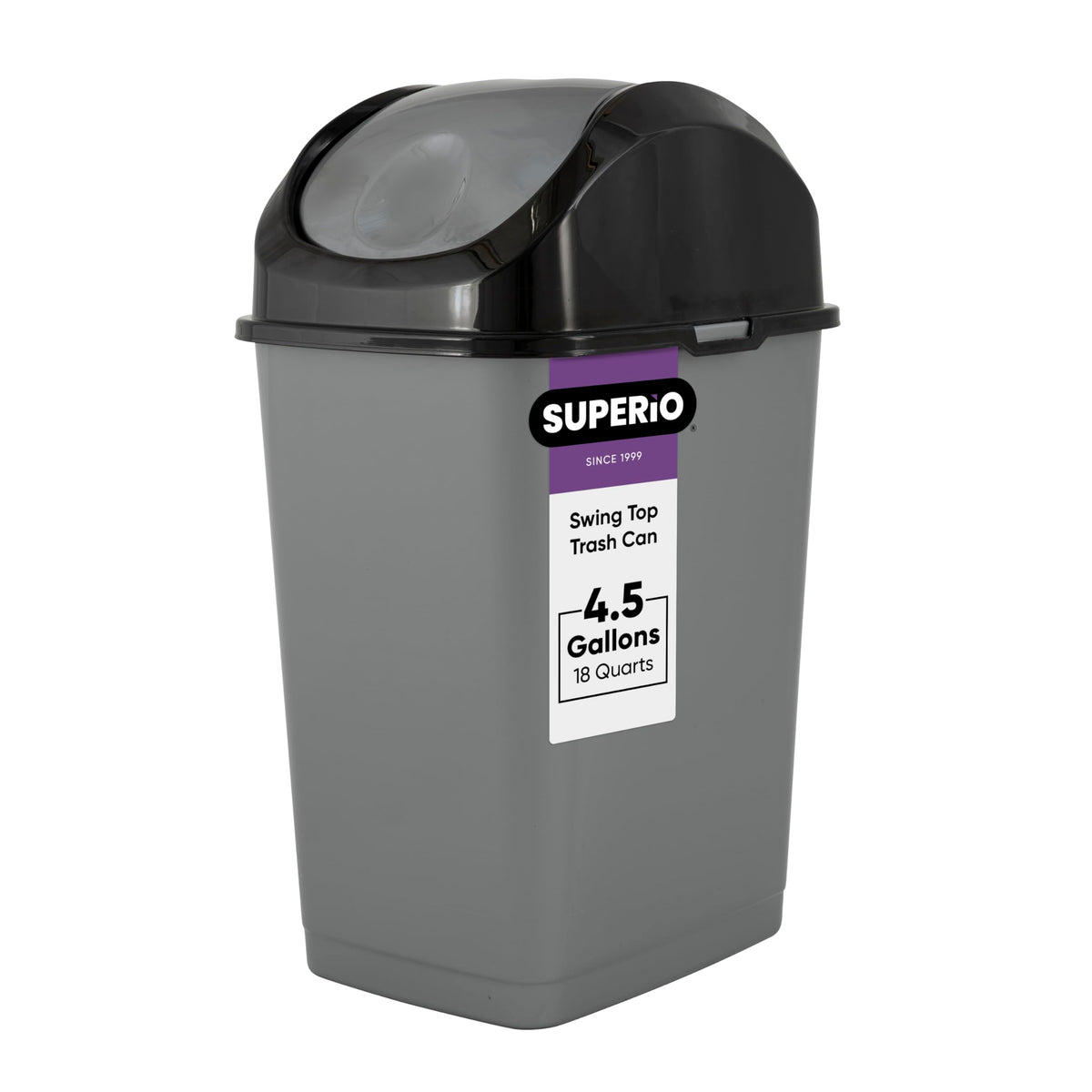 Small Trash Can with Lid 4.5 Gallon Plastic Swing Top Garbage Can Slim Waste Bin for Under Sink