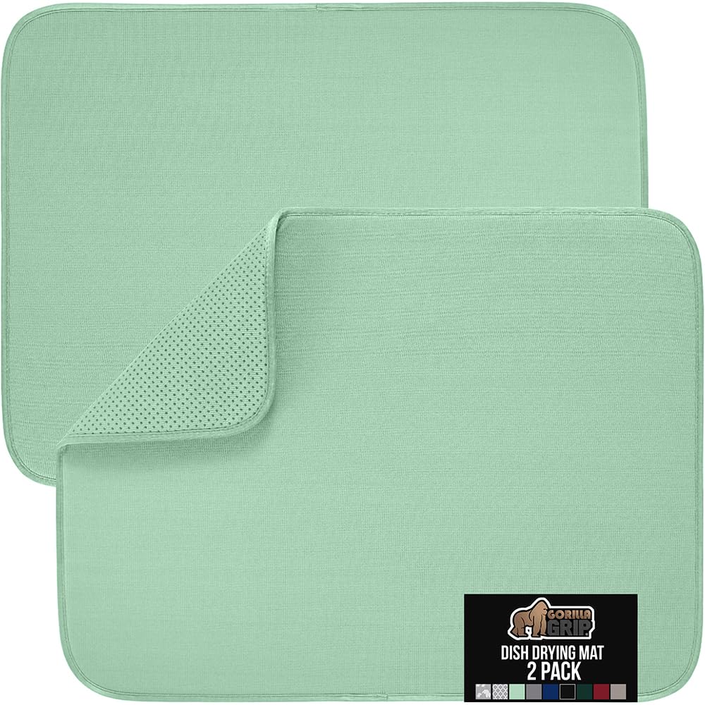 Ultra Water Absorbent Microfiber Dish Drying Mat (2 Count)