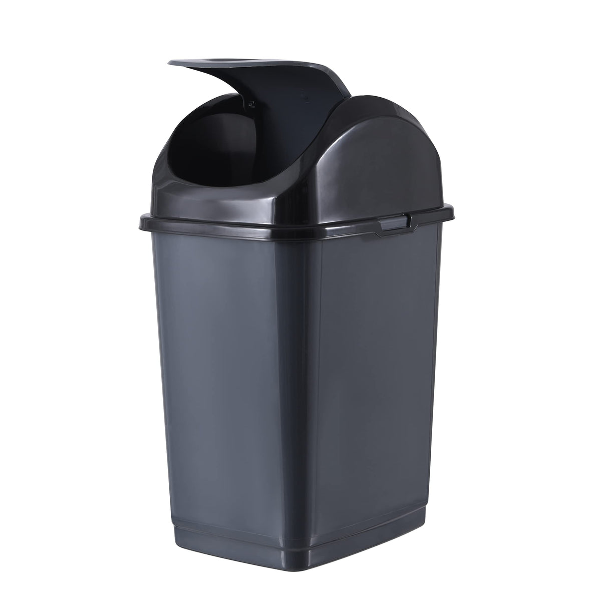 Medium Trash Can with Lid 4.5 Gallon Plastic Swing Top Garbage Can Slim Waste Bin for Under Sink