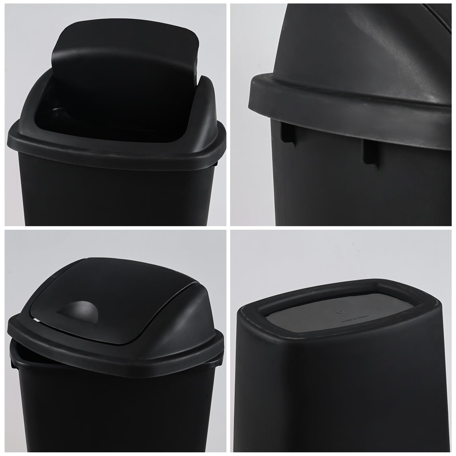 4 Pack 40 Liter Plastic Swing Lid Kitchen Garbage Cans (4 Count)
