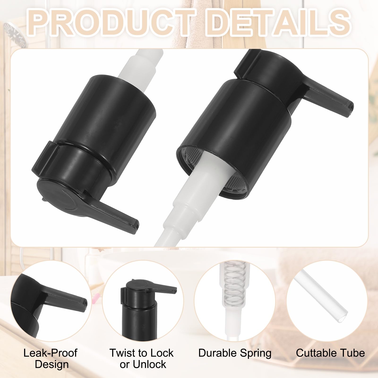 2 Pcs Soap Dispenser Pump Heads (2 Count)