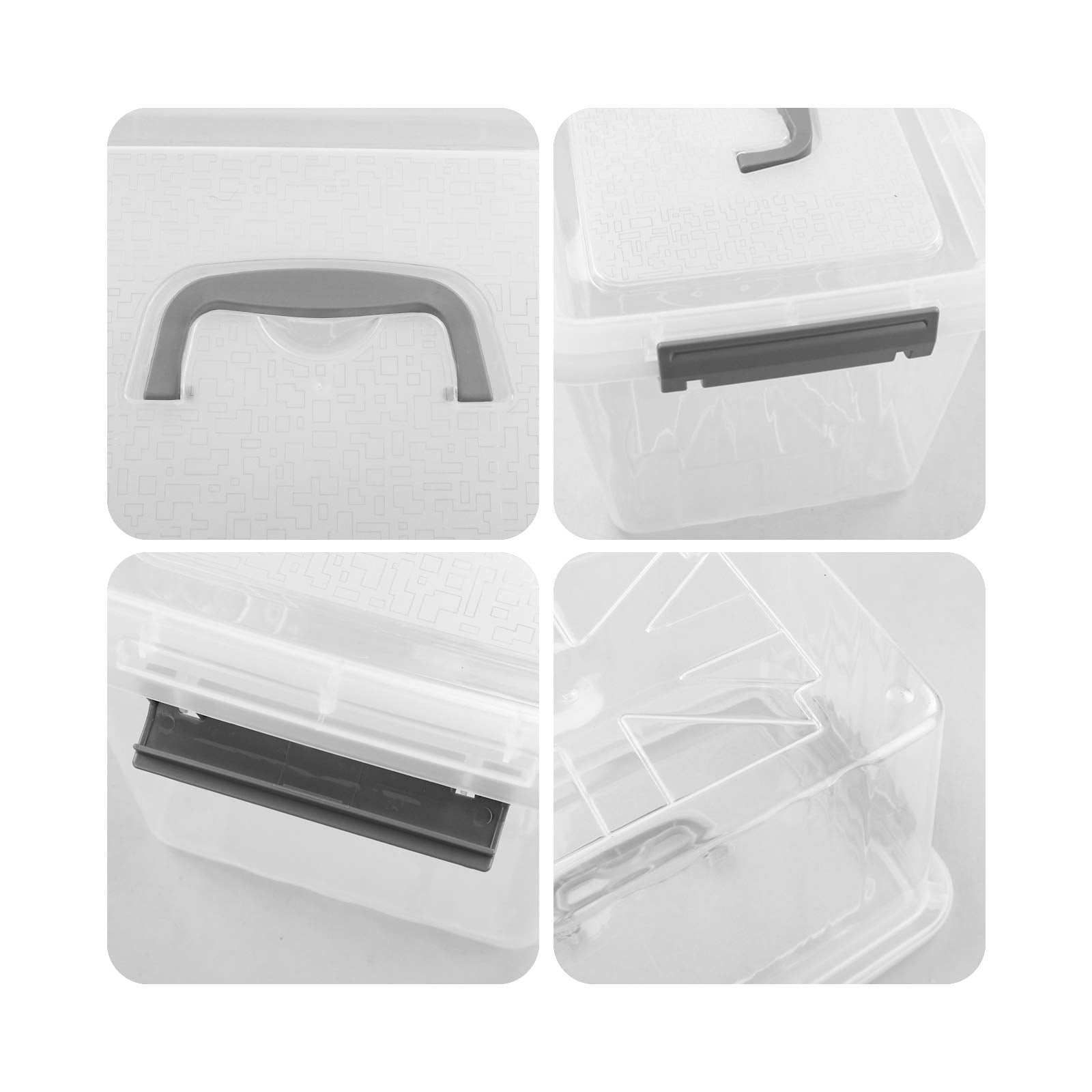 6 Pack Clear Plastic Latching Storage Box (6 Count)