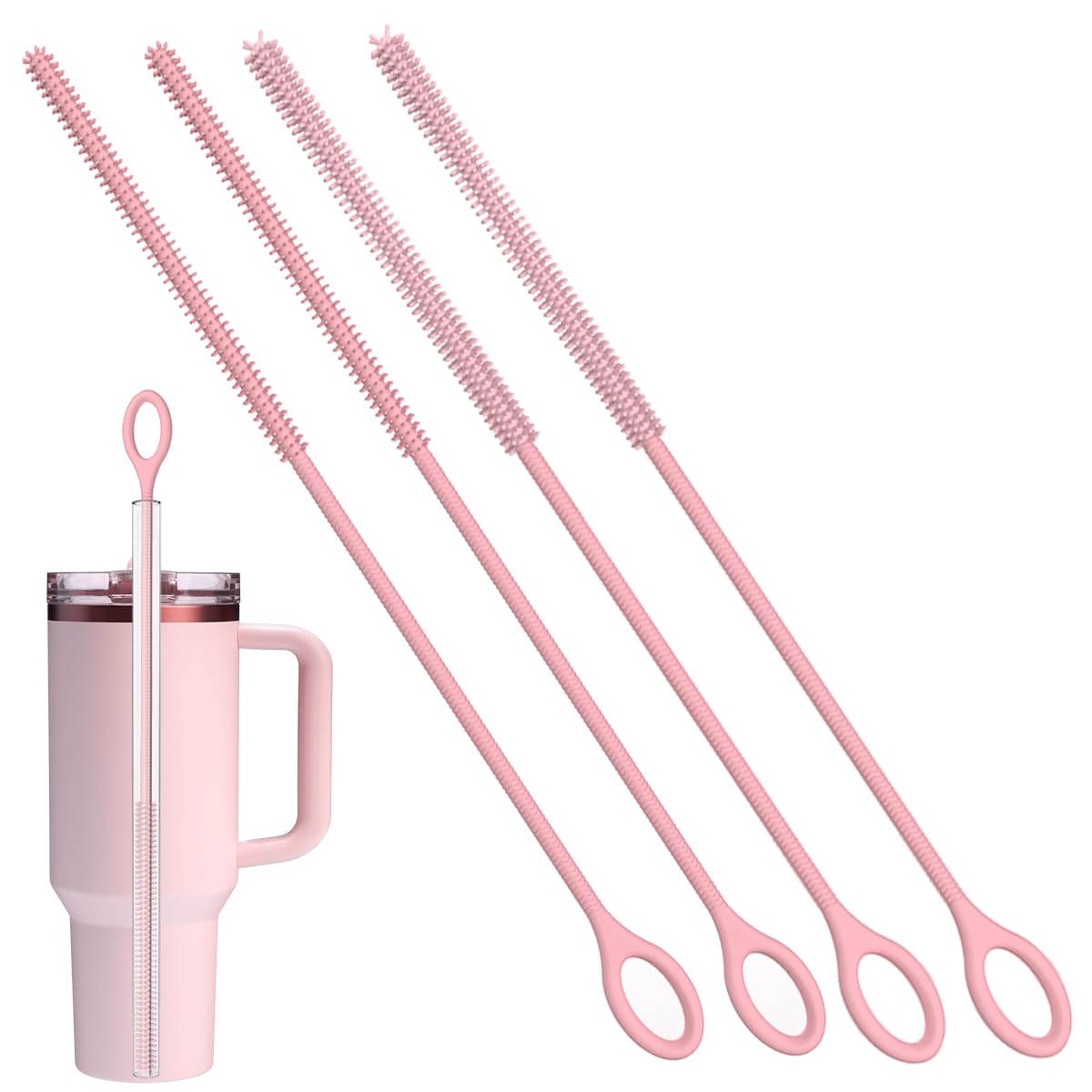 4PCS Silicone Straw Cleaner Brush