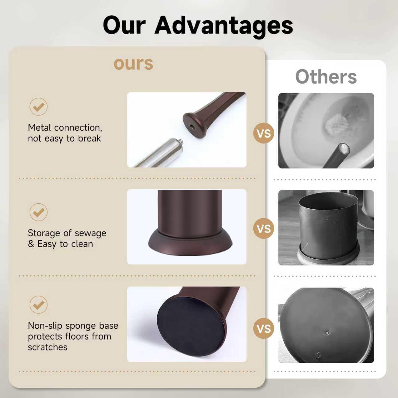 Bronze Toilet Brush and Holder (30 Ounce)