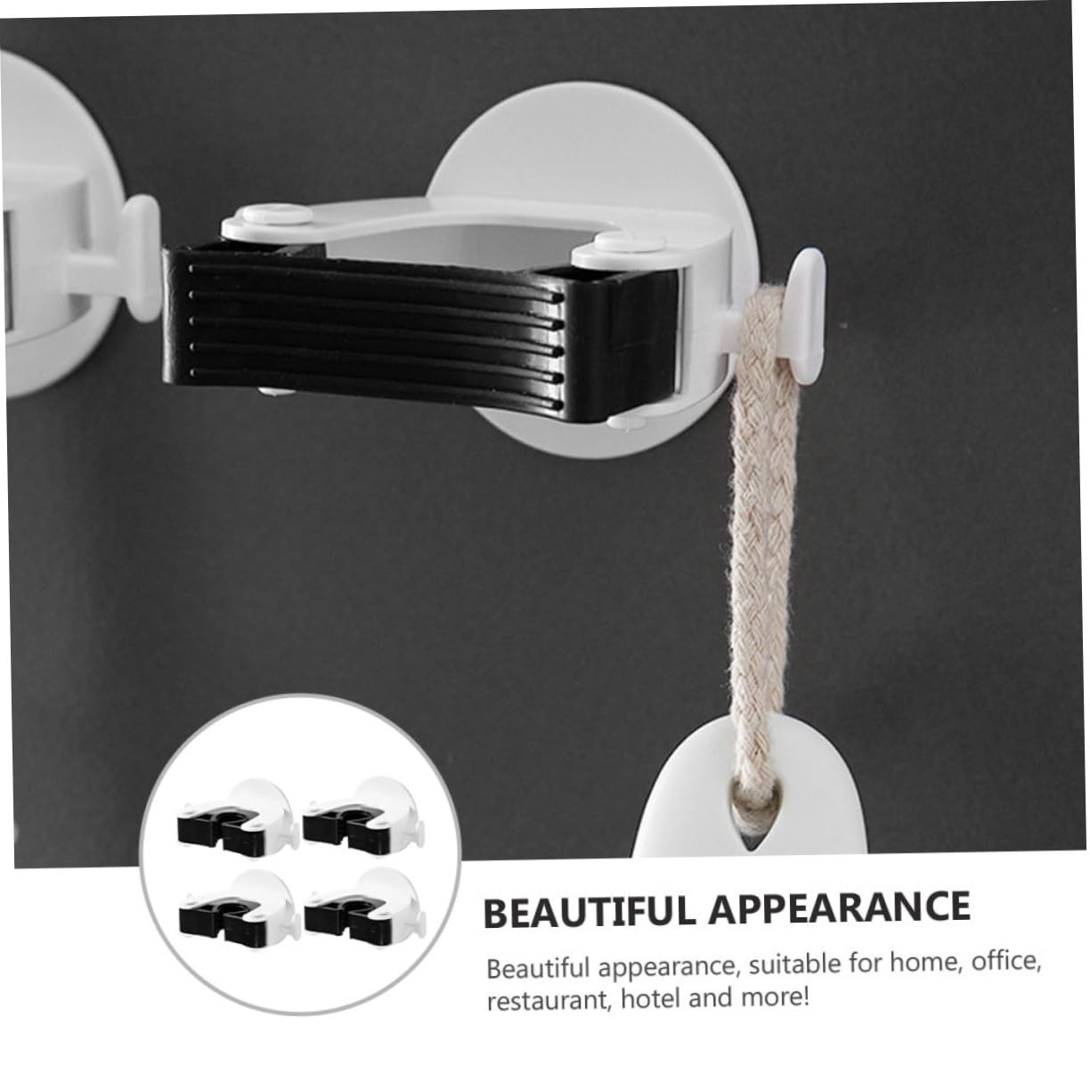 4pcs Wall Mounted Mop Holder Broom Hanger Mop Clip for Easy Installation Multi
