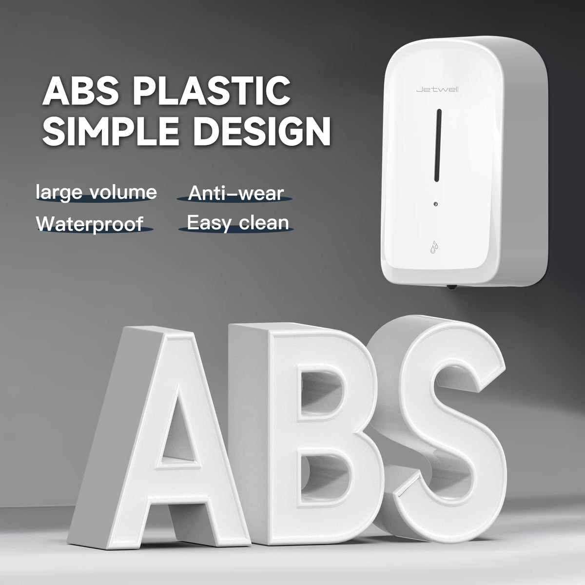 Touchless Wall Mount White ABS Plastic Soap Dispenser 34OZ