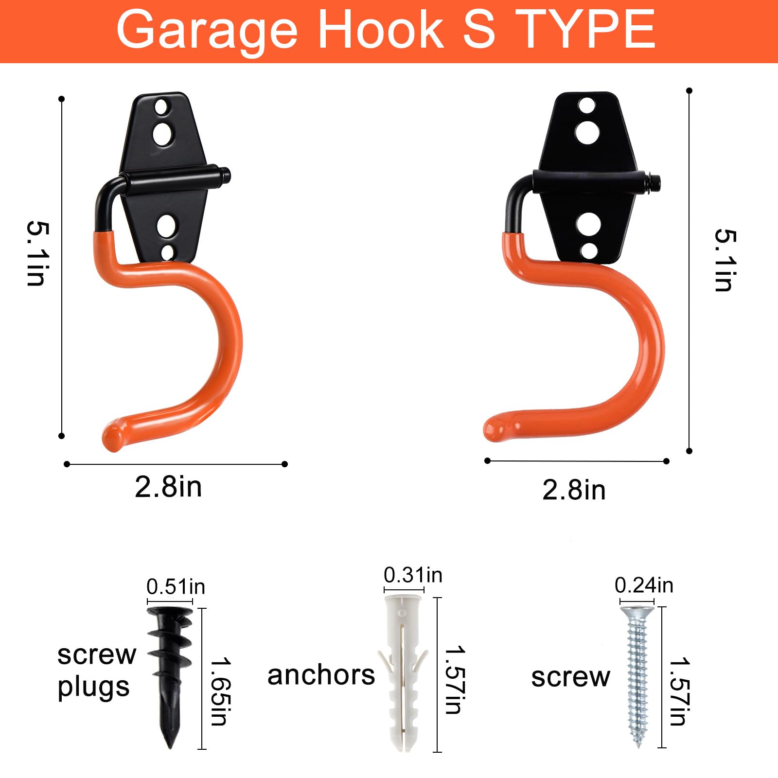 Garage Hooks Heavy Duty (4 Count)