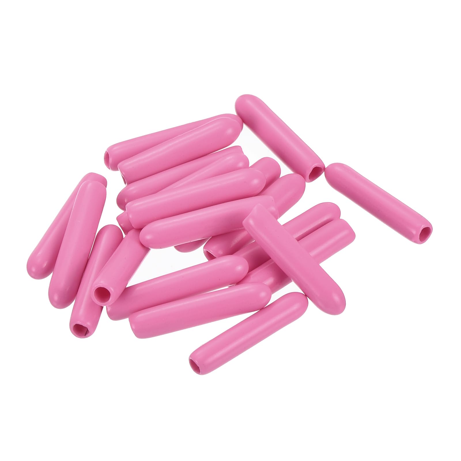 20pcs Rubber End Caps 2mm ID Vinyl PVC Round Tube Bolt Cap Cover Screw Thread Protectors Pink