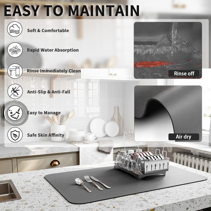 Dish Drying Mat for Kitchen Counter