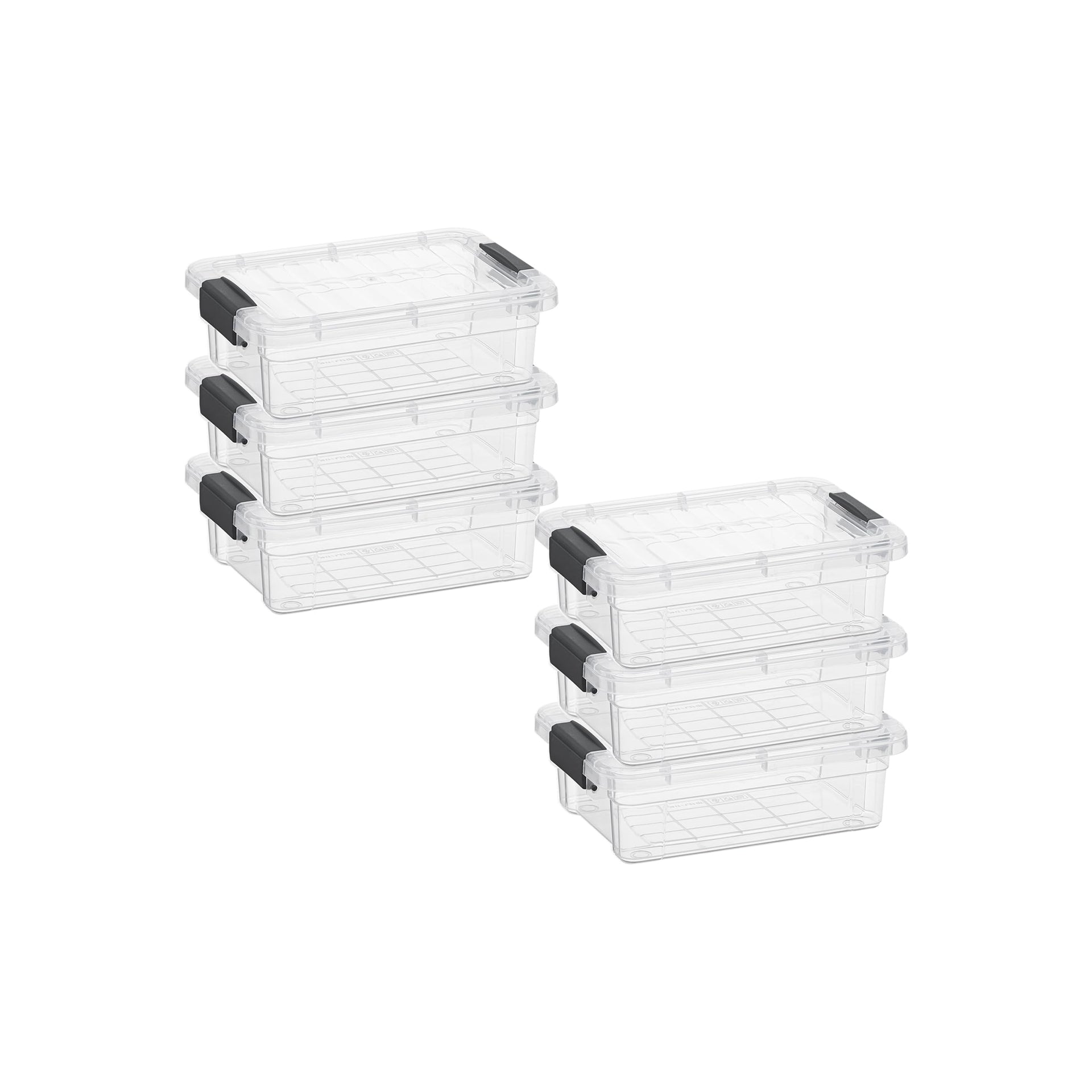 0.7 Quart Mini Clear Plastic Storage Container with Lid (6 Count)