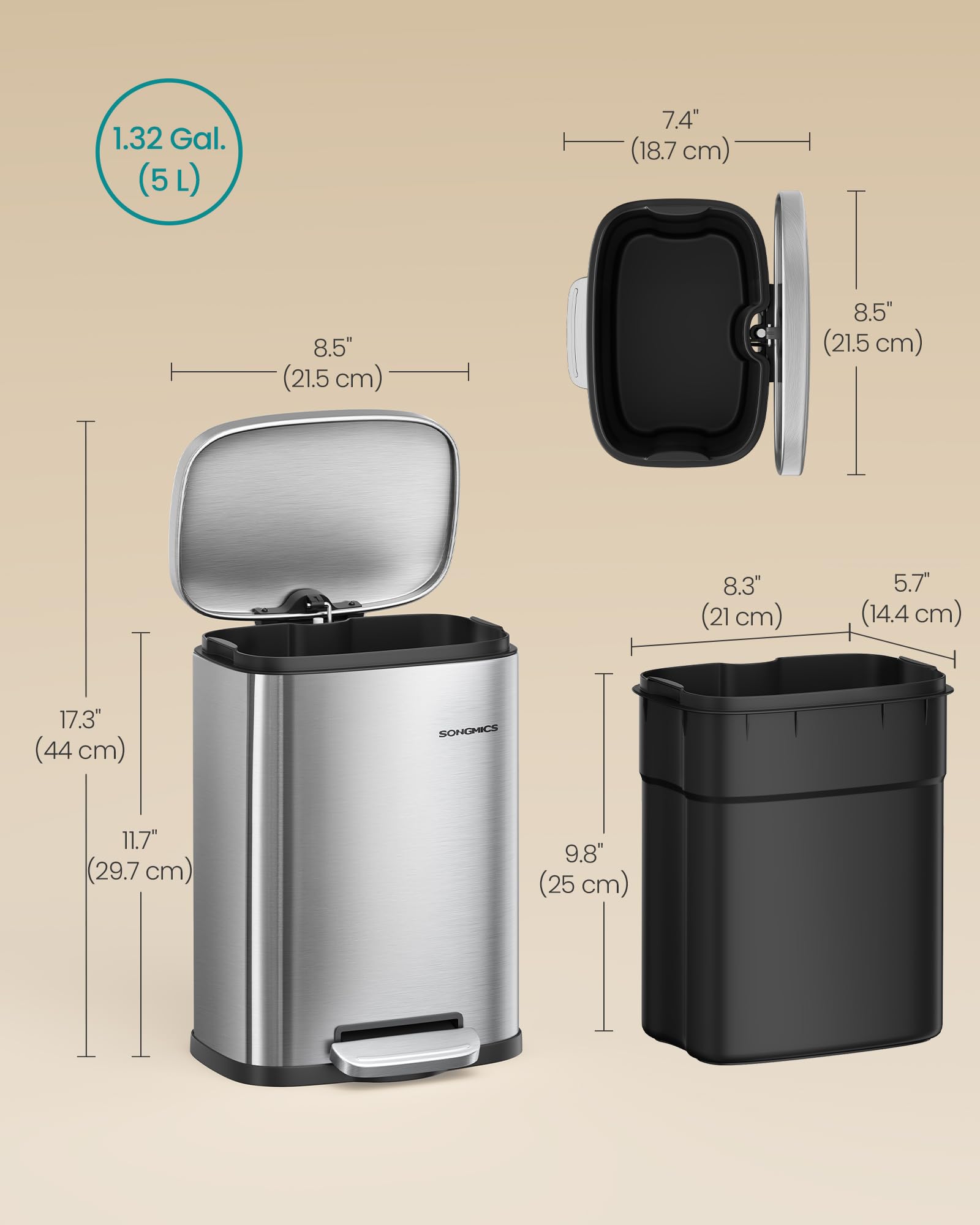 Small Bathroom Trash Can