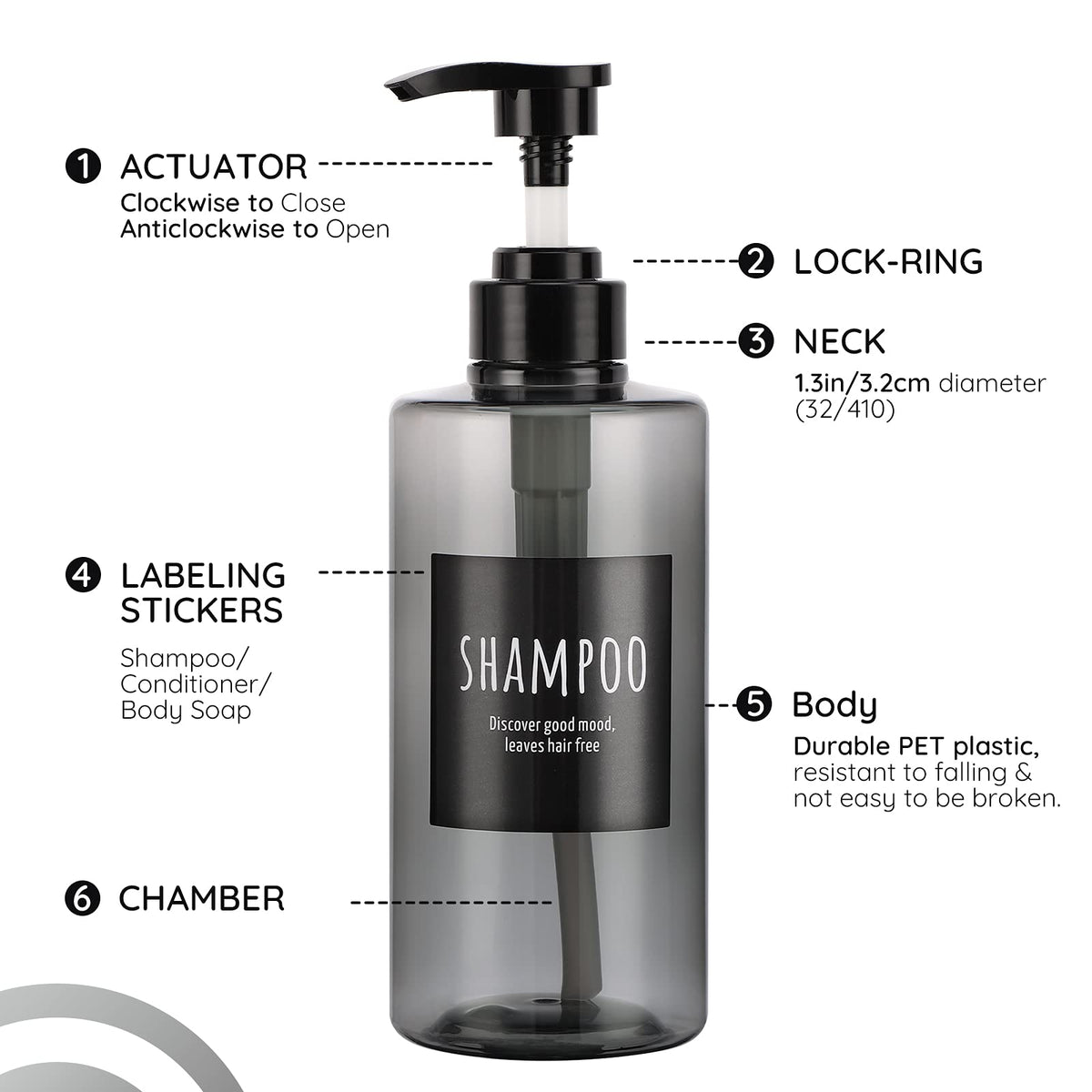 Refillable Shampoo Bottles (3 Count)