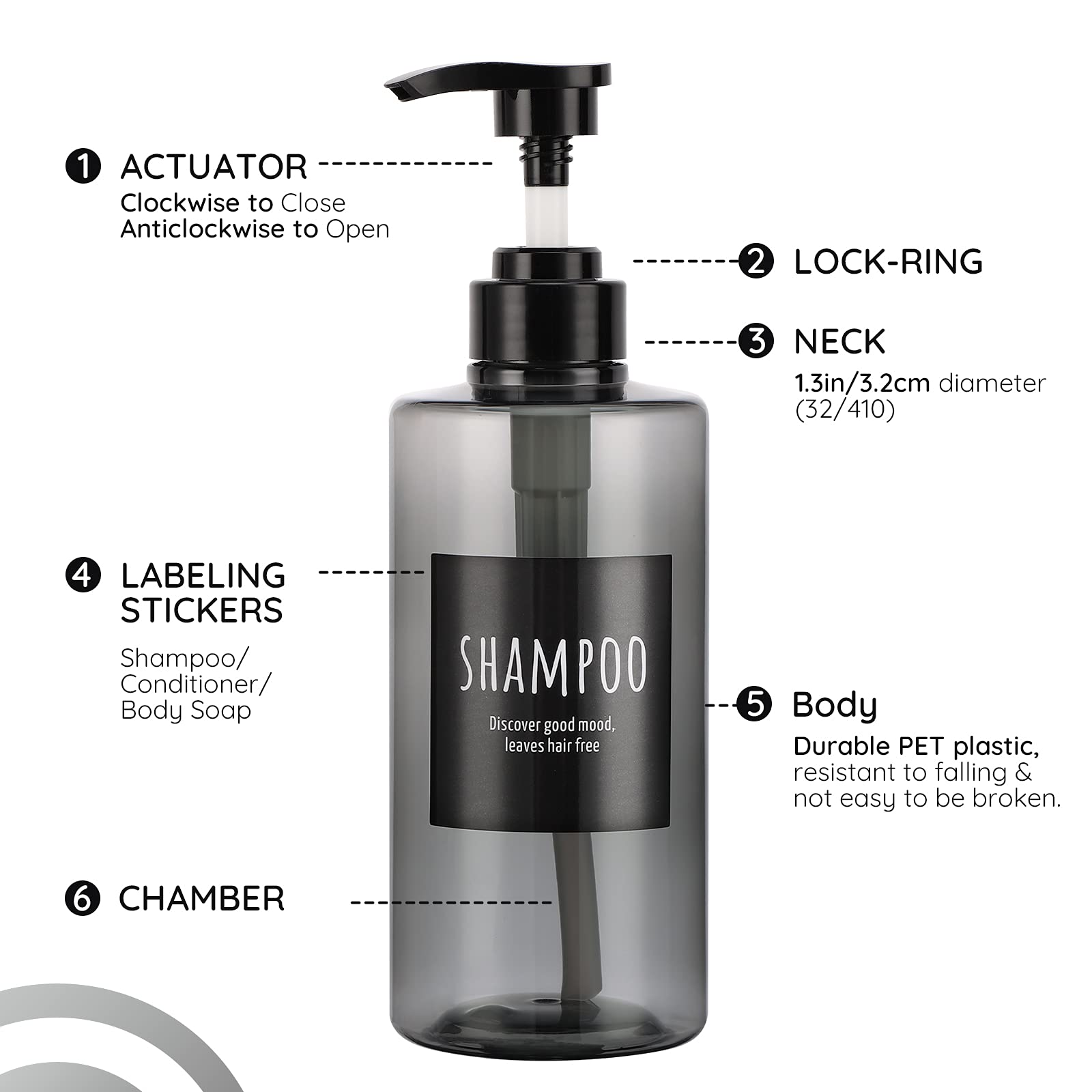 Refillable Shampoo Bottles (3 Count)