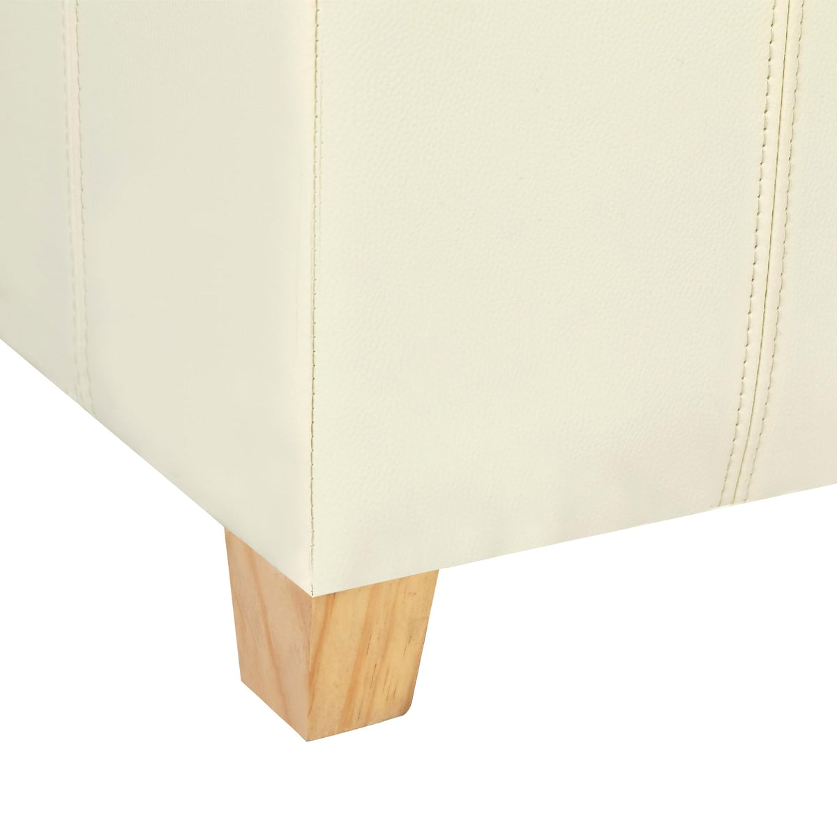 Faux Leather Storage Ottoman with Hinged Lid