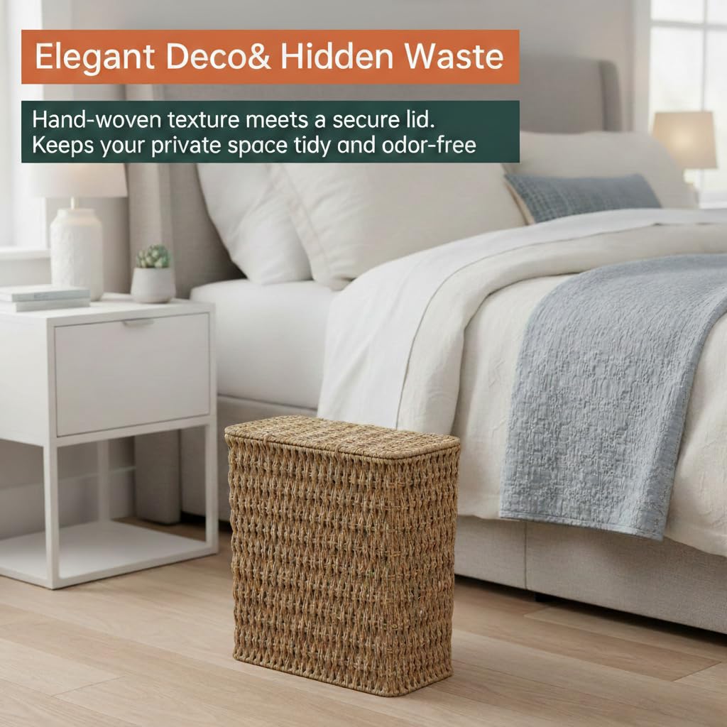 3 Gallon Paper Rope Bathroom Trash Can