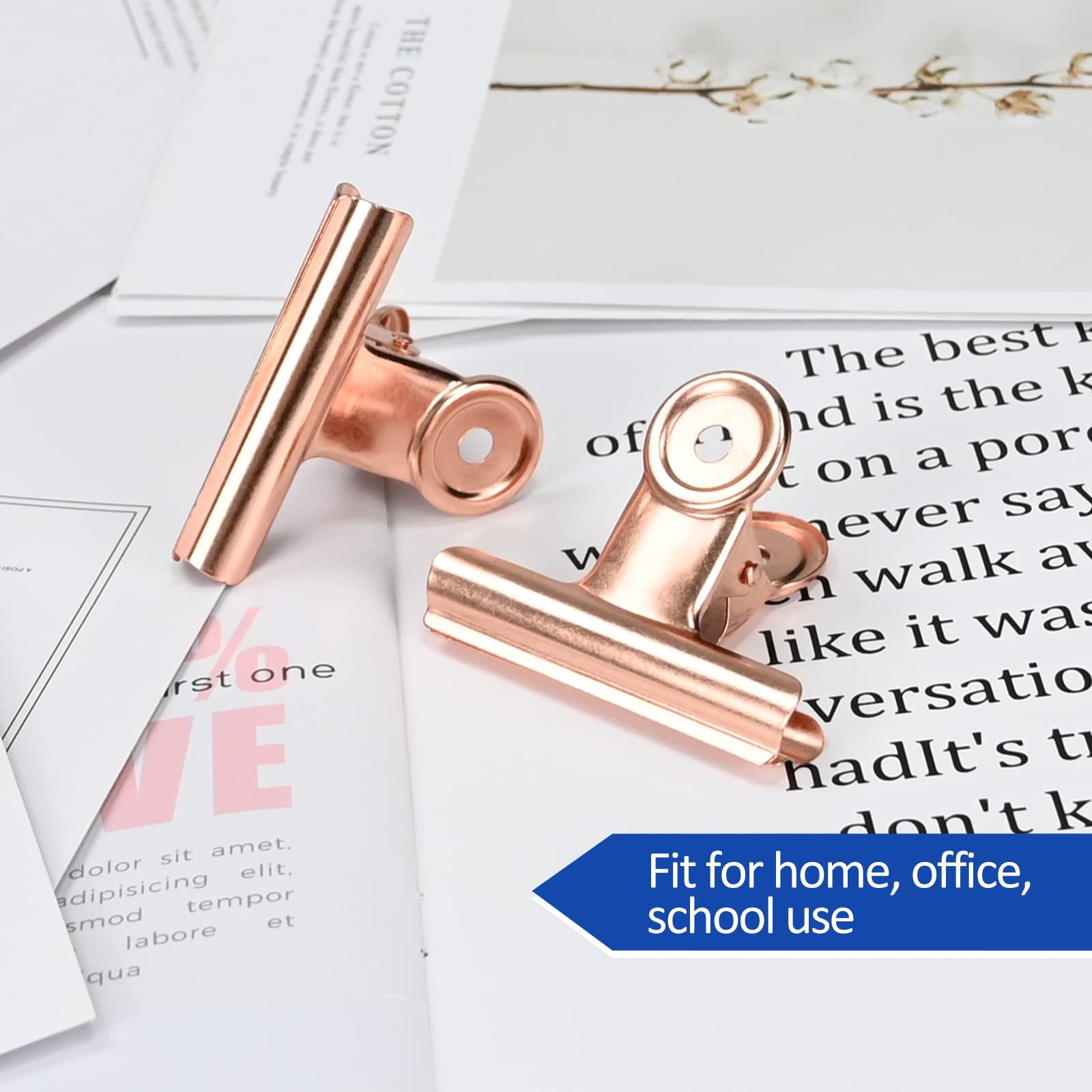 20 Pack Large Metal Hinge Rose Gold Clips 51mm for Crafts (20 Count)