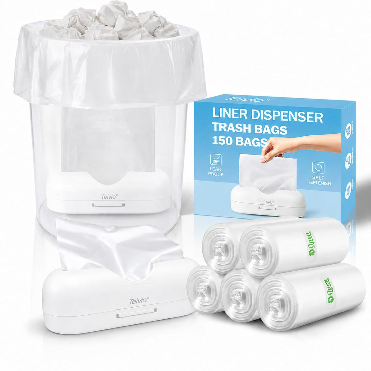 4 Gallon Trash Bags with In (150 Count)